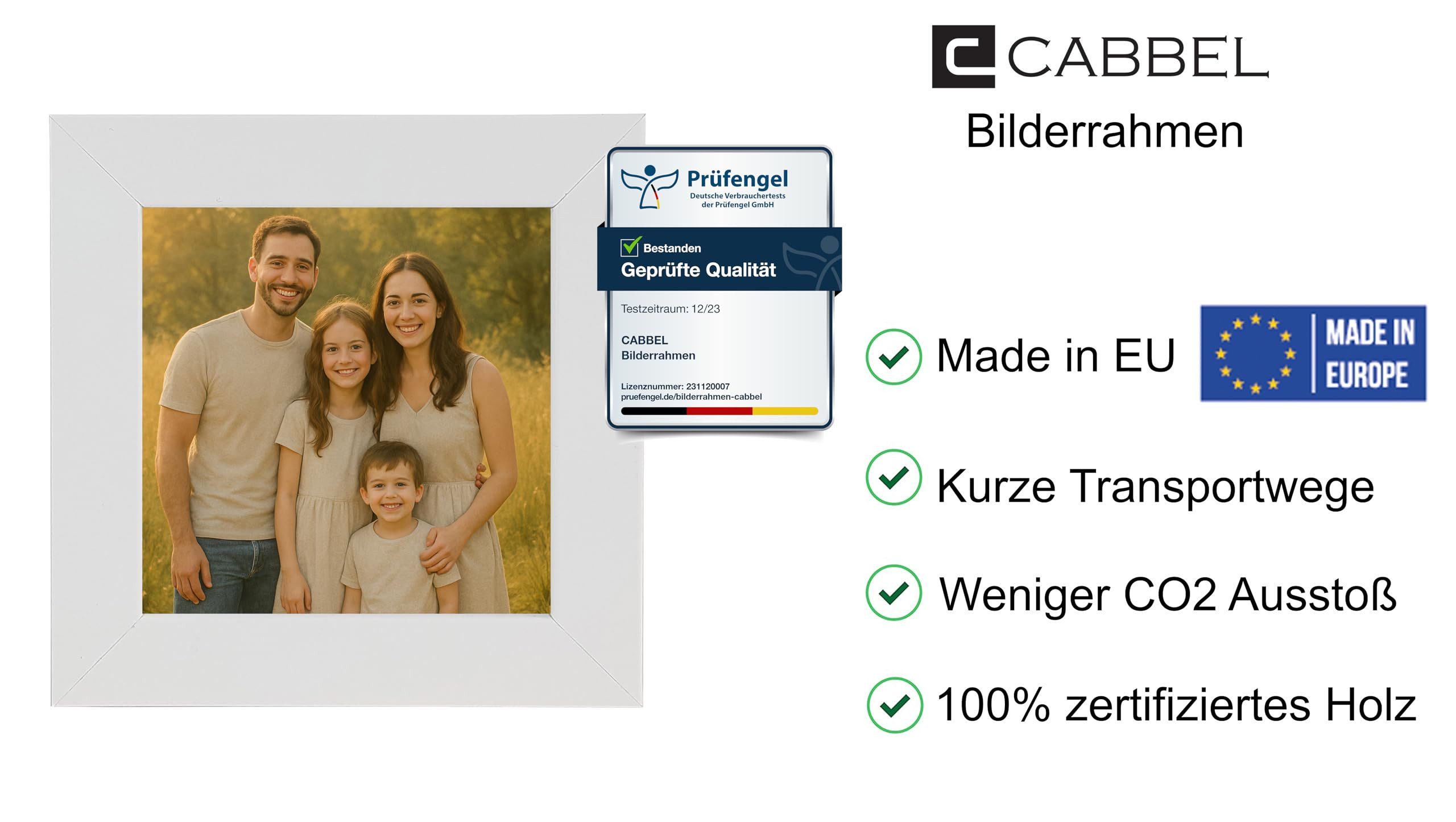 CABBEL Bilderrahmen MDF Holzrahmen Fotorahmen modern Collagen Foto Poster Galerie Wanddeko, für 1 Bilder (1 St), 10x10 cm Wei§ Wohnzimmer elegant Schmal Fotogalerie Schlafzimmer