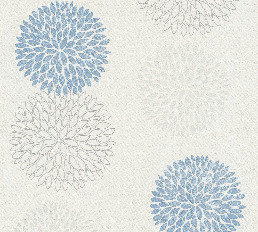 A.S. Création Mustertapete Blooming blau weiß günstig online kaufen