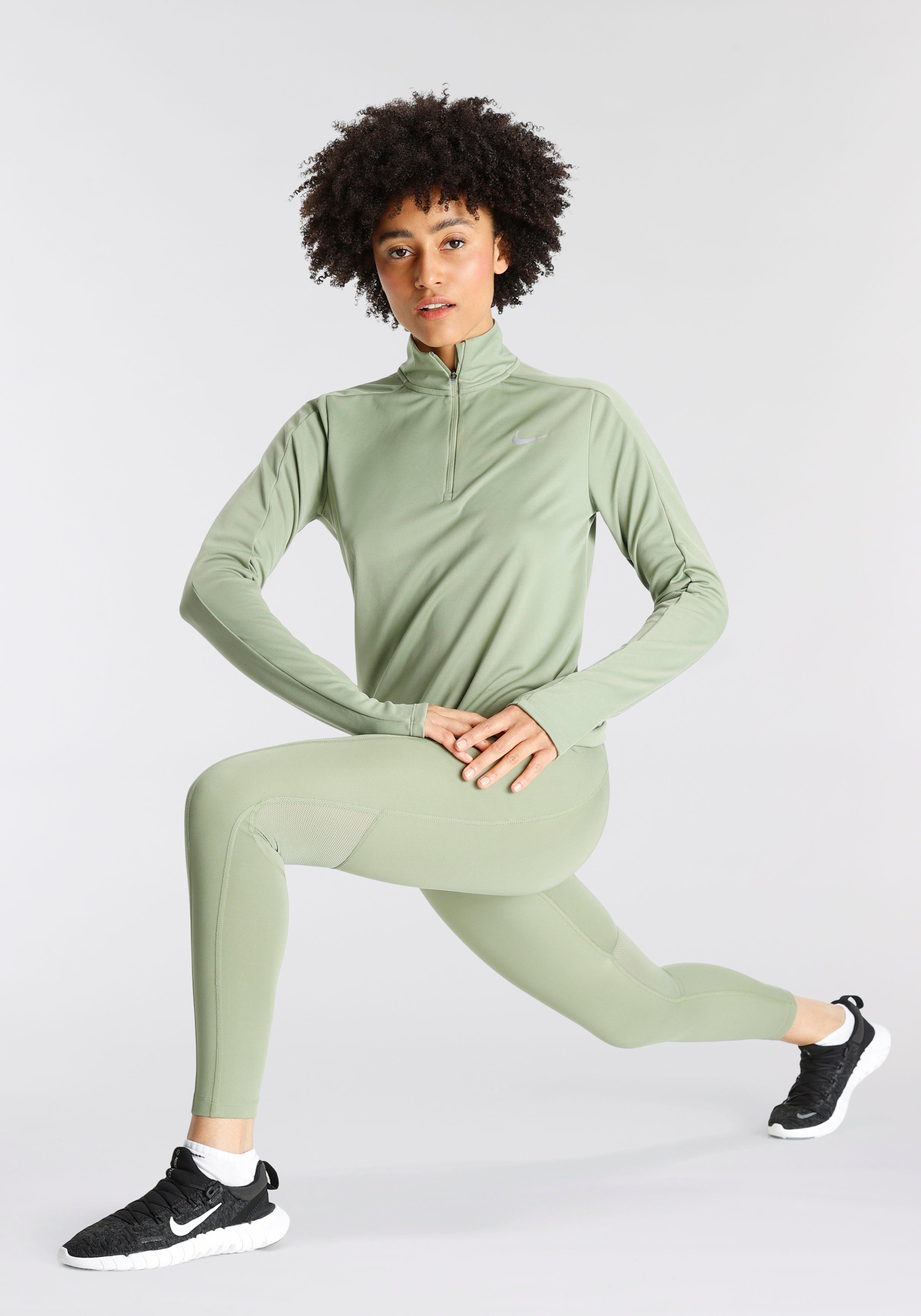 POCKET Nike EPIC WOMEN'S Lauftights grün LEGGINGS FAST MID-RISE RUNNING