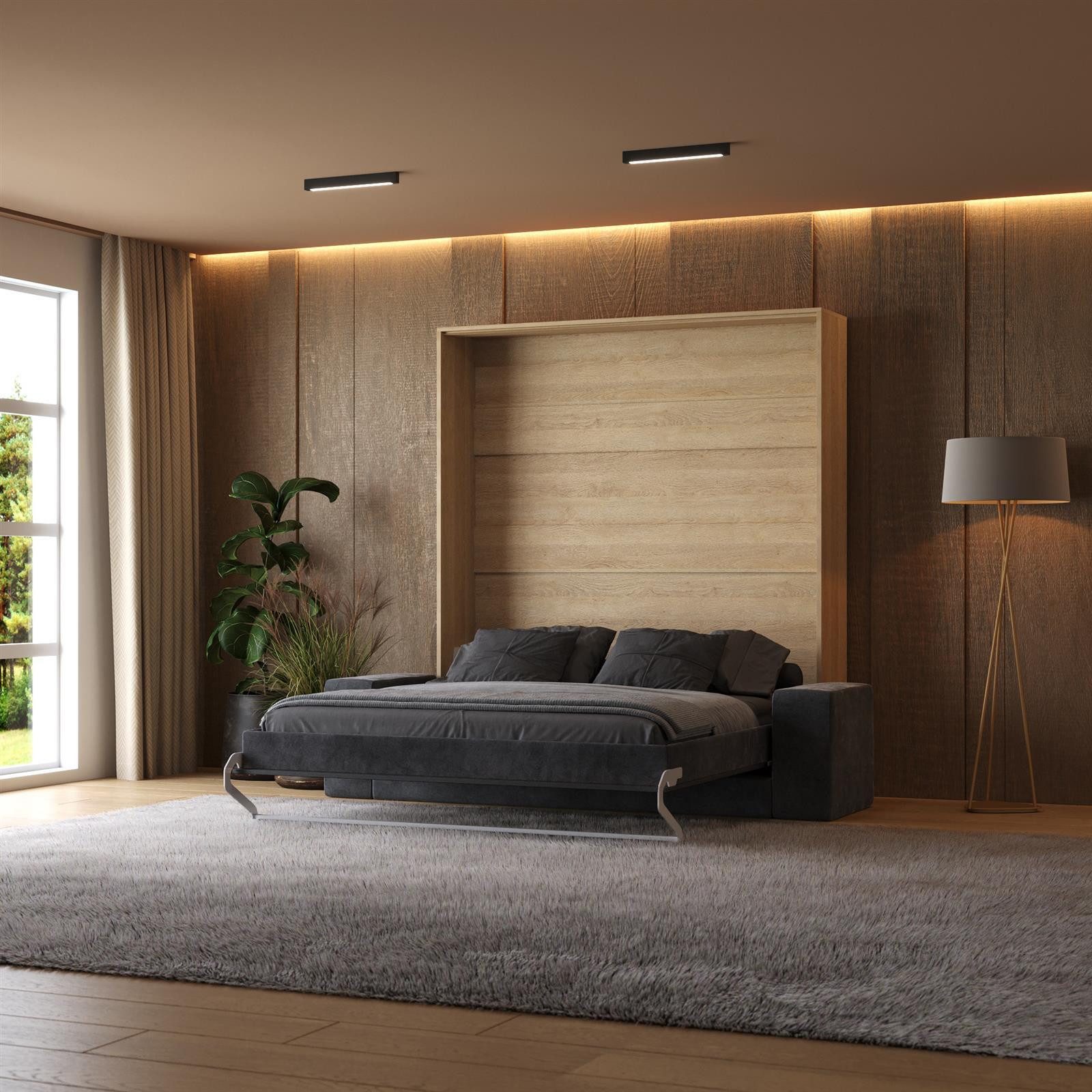 SMARTBett Schrankbett Schrankbett + SOFA Anthrazit M1 160x200 V Kaiserberg günstig online kaufen