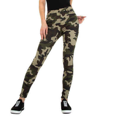 Ital-Design Skinny-fit-Jeans Damen Freizeit Stretch Skinny Jeans in Camouflage