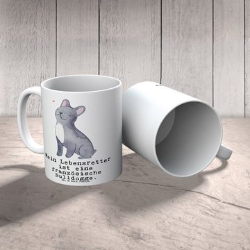 Mr. & Mrs. Panda Tasse Französische Bulldogge Lebensretter - Weiß - Geschenk, Porzellantasse, Keramik, Langlebige Designs