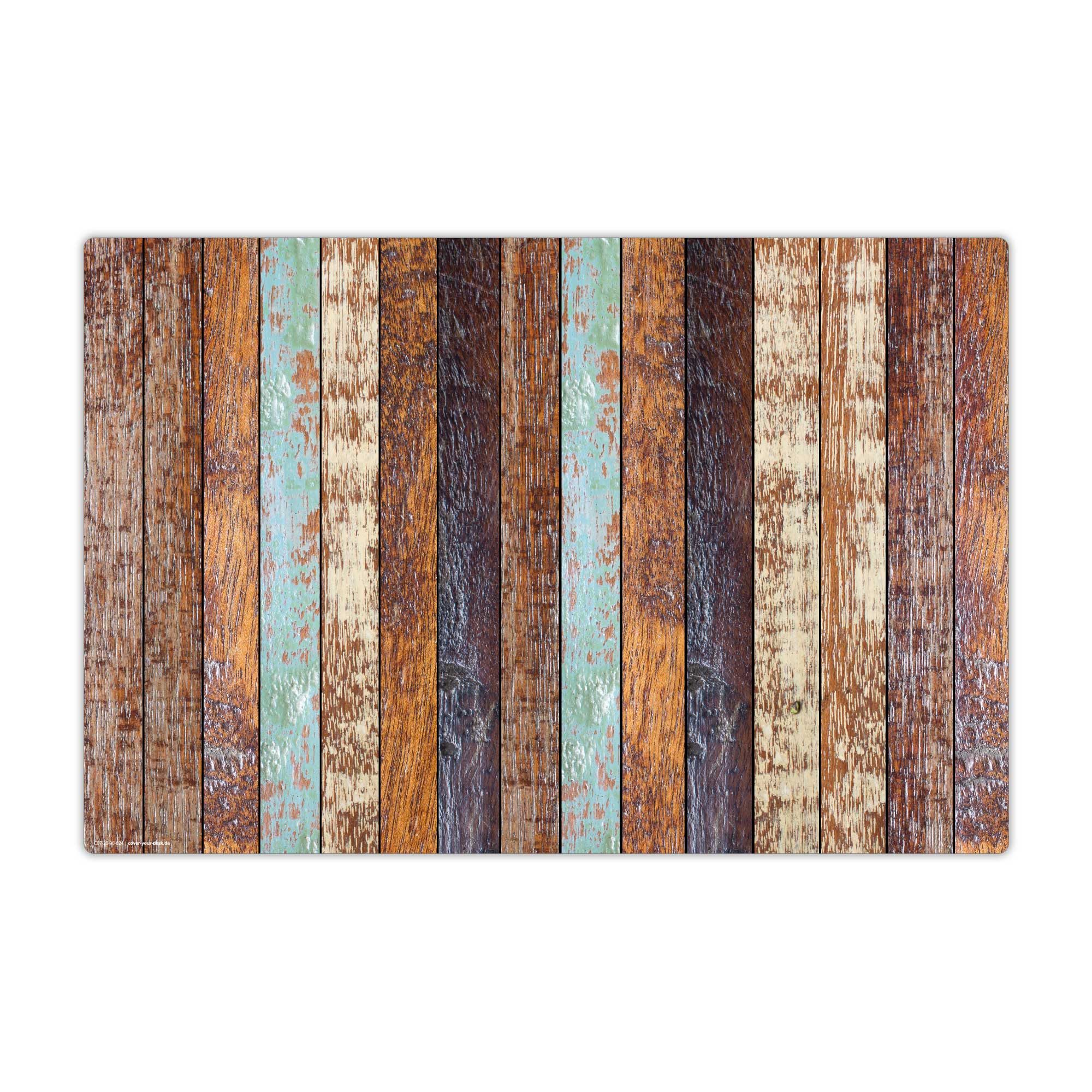 cover-your-desk.de Schreibtischunterlage abwaschbar – Holzoptik gestreift – aus premium Vinyl - Made in Germany, (1 tlg)