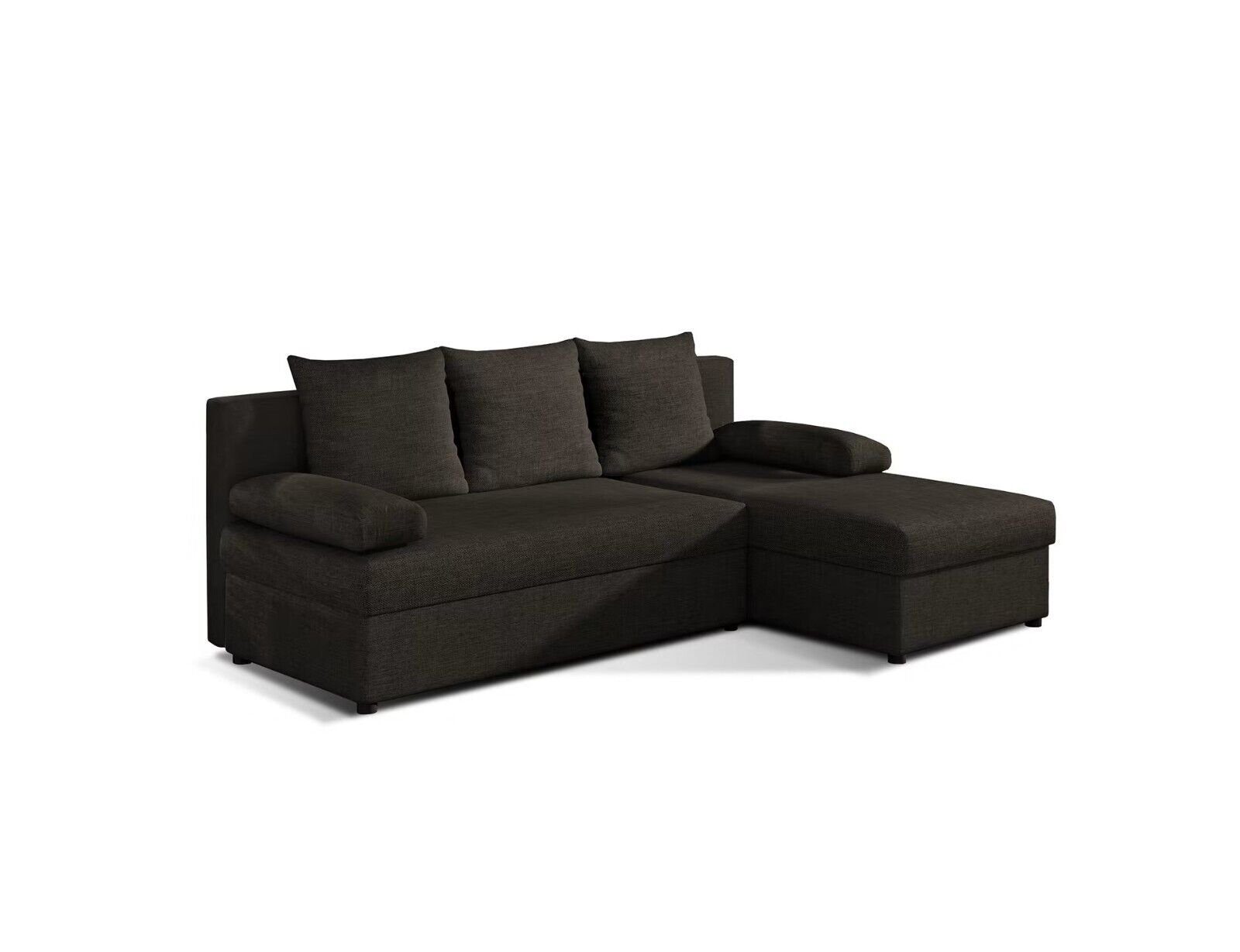 JVmoebel Ecksofa Design Sofa L-Form Couch Polster Schlafsofa Bettfunktion Couch Sofort, Made in Europe Braun