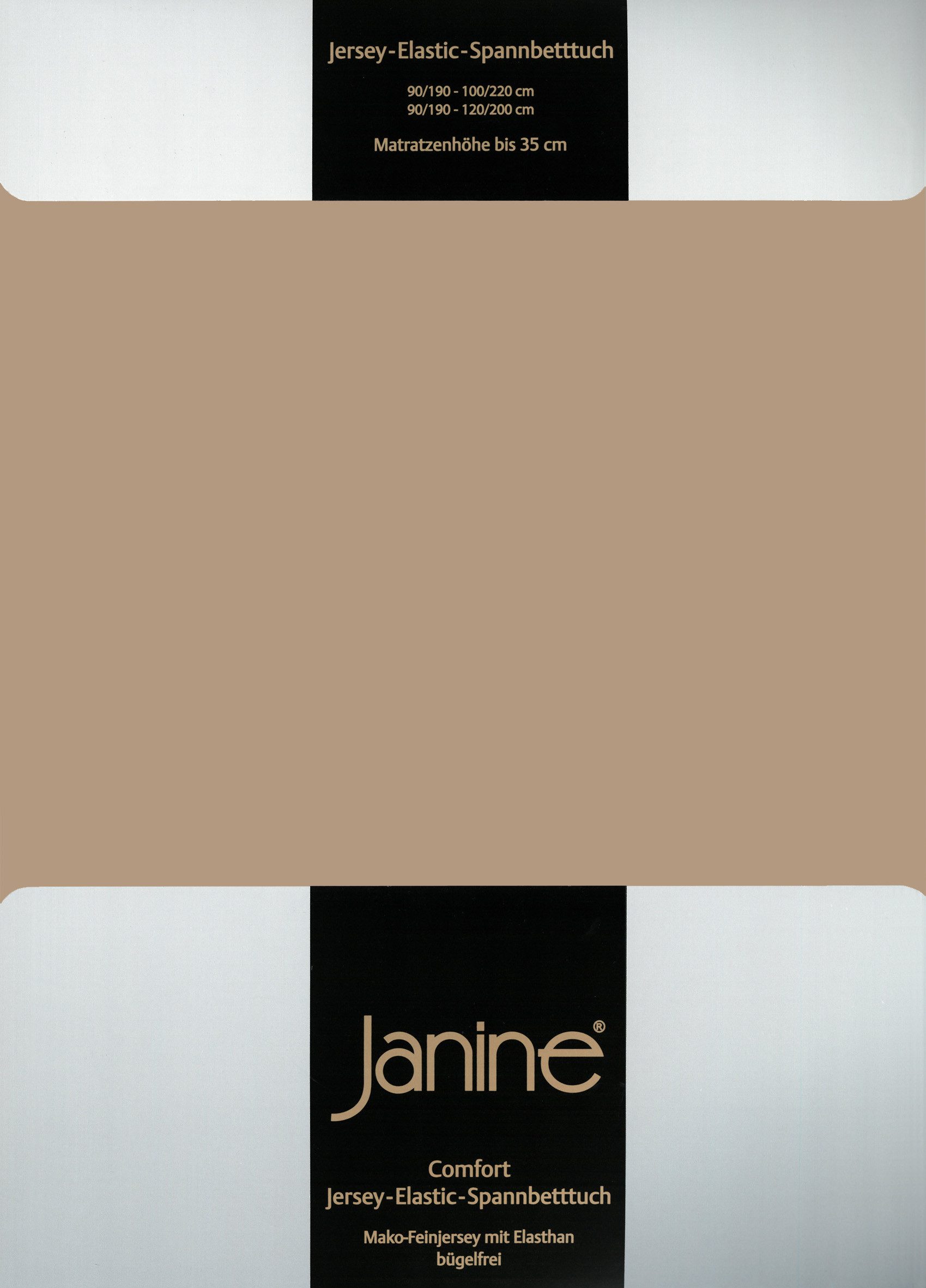Janine Spannbettlaken ELASTIC 5002 Jersey Bettlaken mit Elasthan, 190 g/m², Jersey-Elasthan, Gummizug: rundum, (1 Stück), für Matratzen bis 35 cm Höhe, 95% Baum – Bild 4 von 5