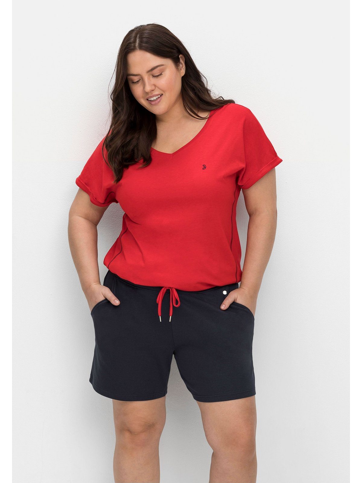 Sheego Shorts Große Größen mit Kontrastdetails, günstig online kaufen