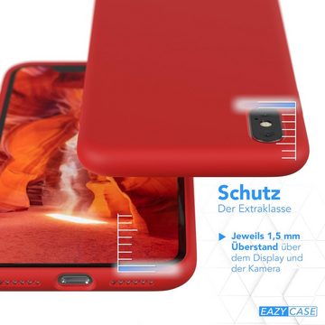 EAZY CASE Handyhülle Premium Silikon Case für iPhone X / iPhone XS 5,8 Zoll, Smart Slimcover mit Displayschutz Handy Softcase Silikonhülle Etui Rot