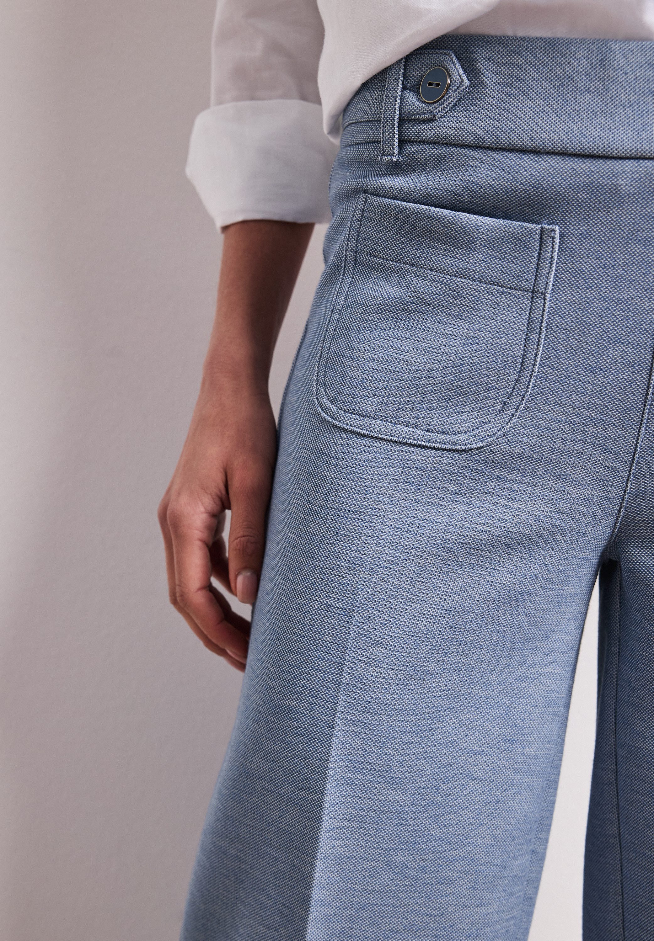 STREET ONE Stoffhose Wide Leg Hose mit Knopf-Details – Bild 3 von 5