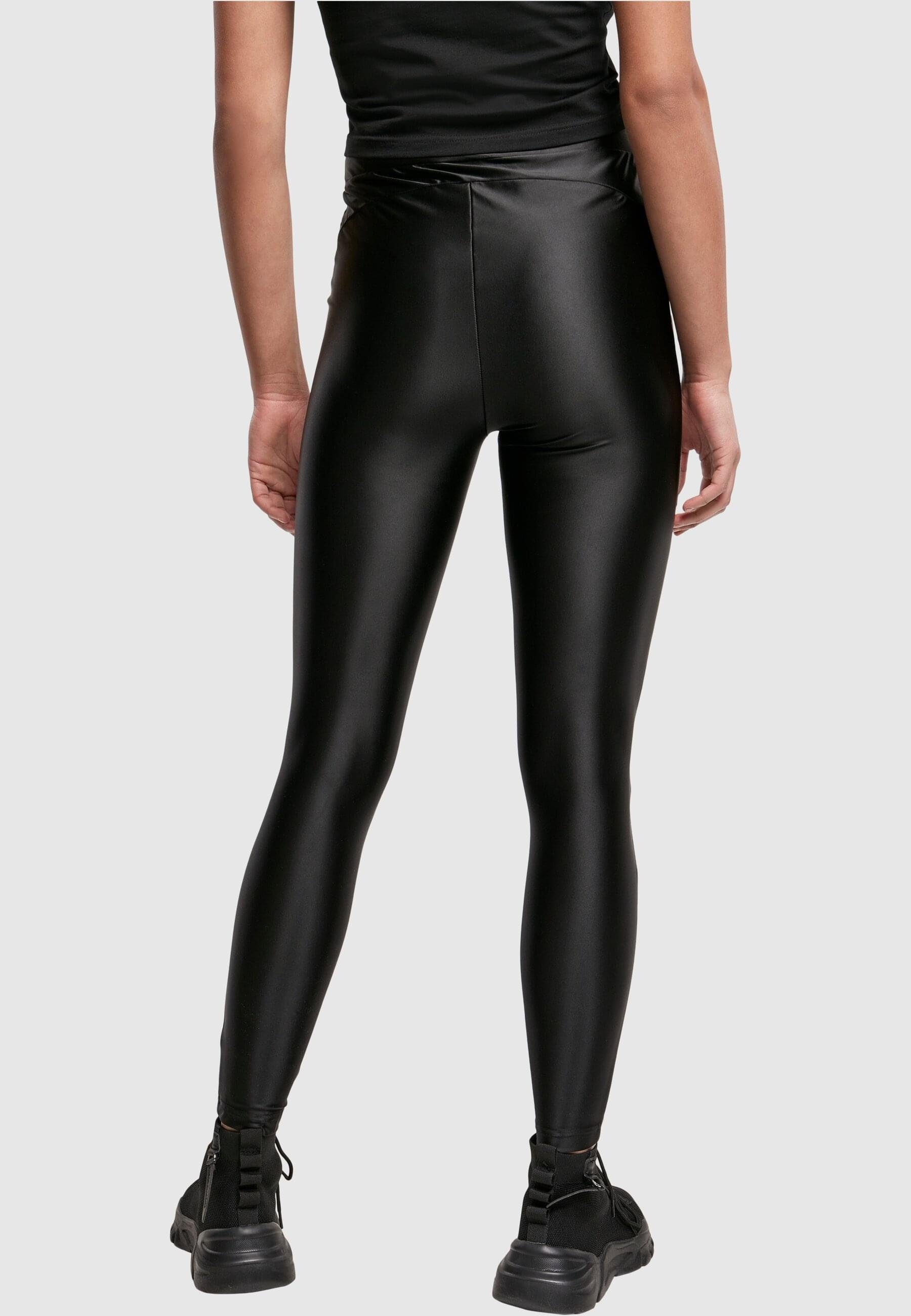 Metallic Leggings black Shiny Damen Highwaist CLASSICS URBAN Leggings (1-tlg) Ladies