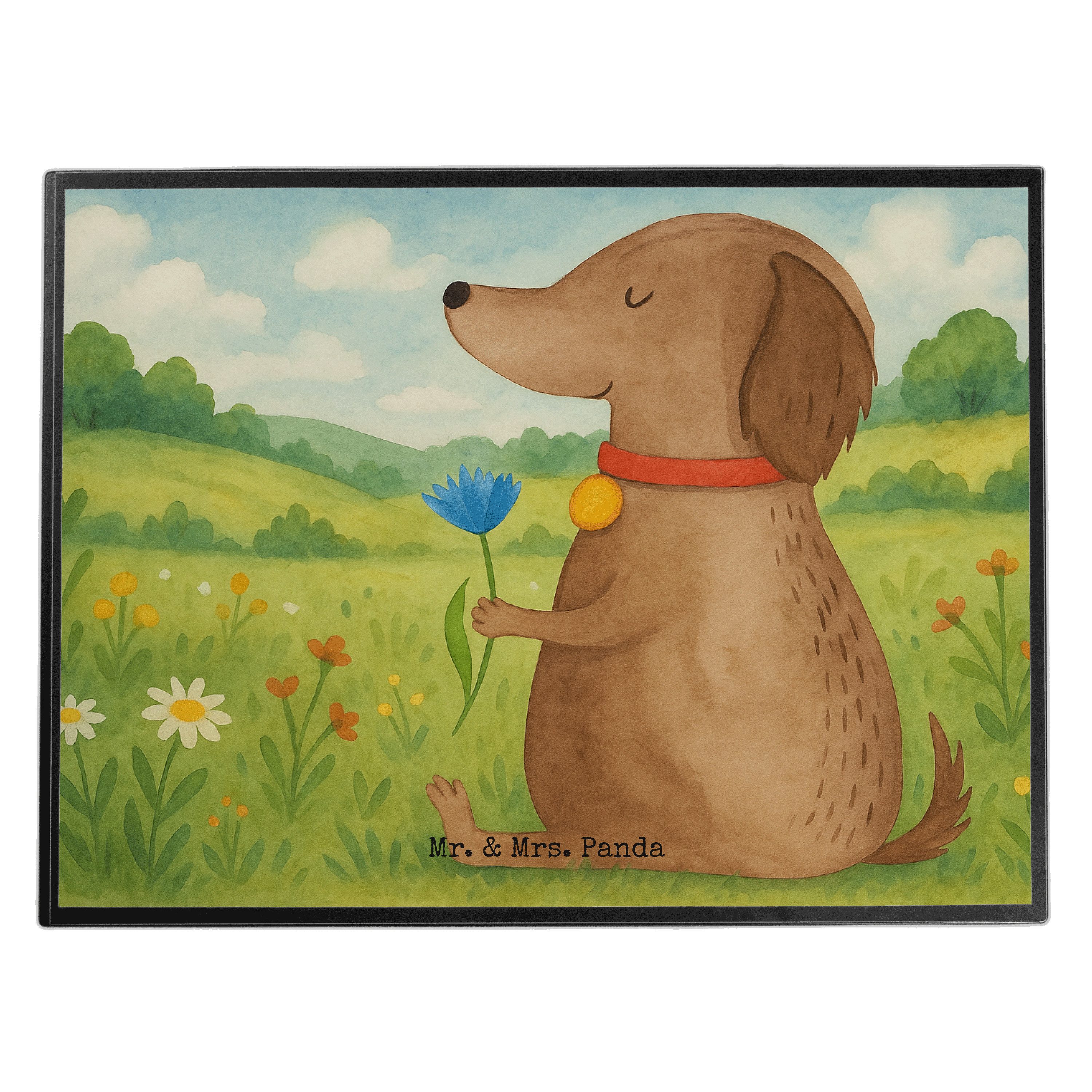 Schreibtischunterlage Hund Blume Design, schreibtischunterlage, Weiß, Sprüche, Hunde, Schre