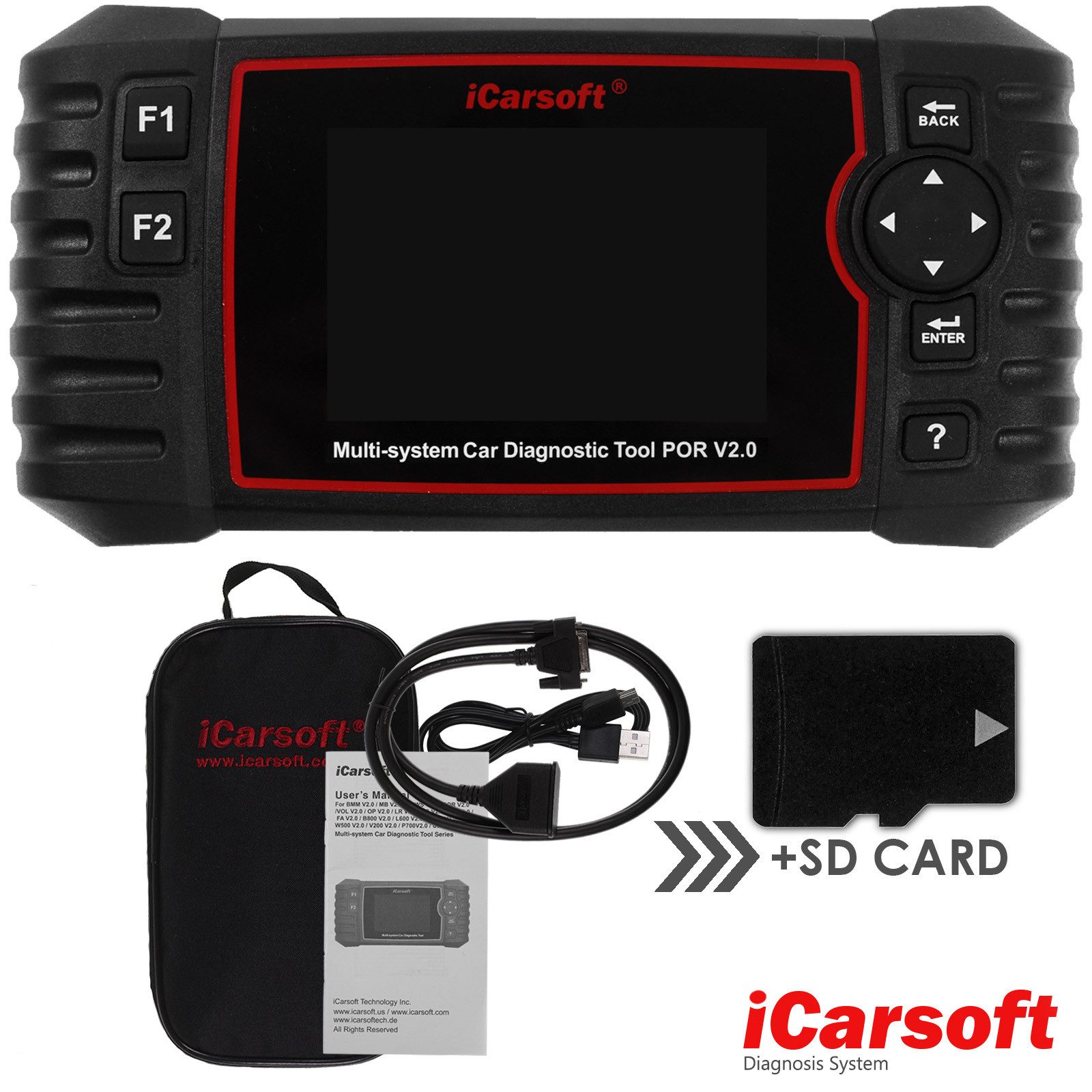 iCarsoft OBD2-Diagnosegerät OBD2-Diagnosegerät POR V2.0 für Porsche & Cayenne