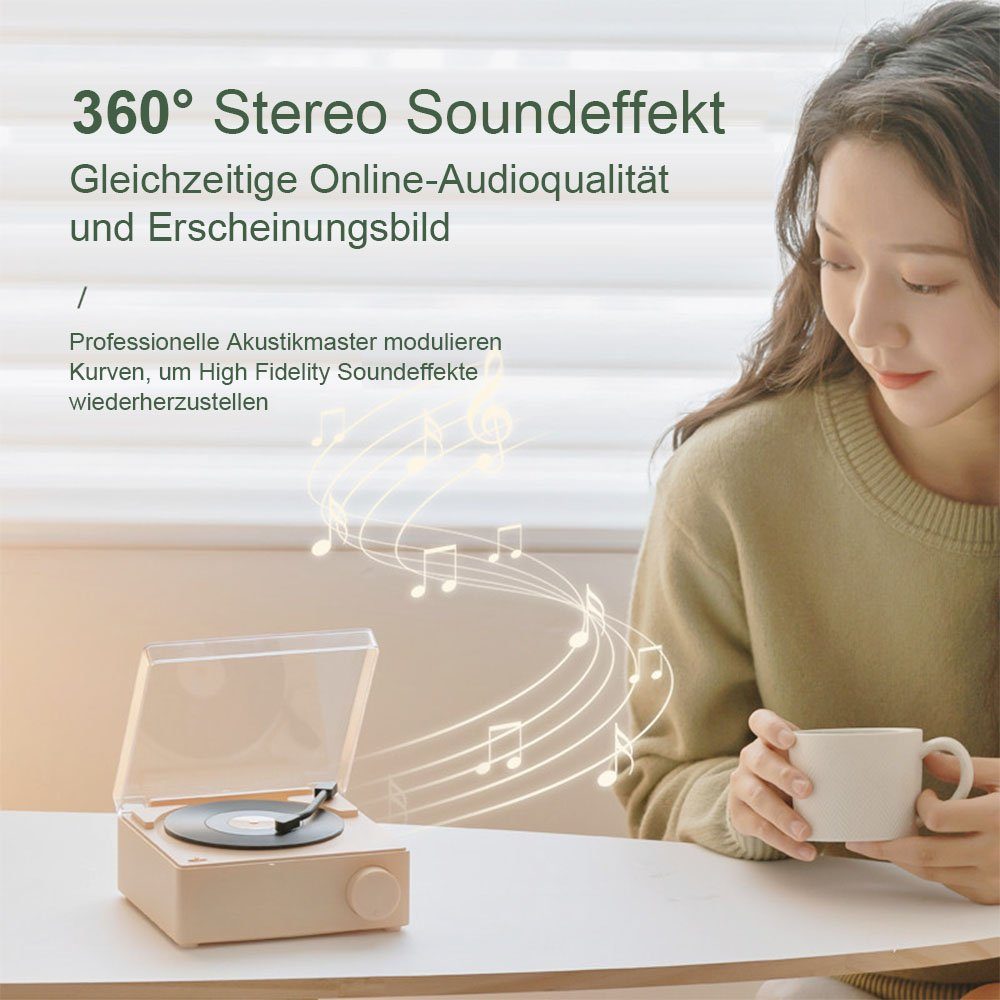 Rosa Kinderwecker MOUTEN Wecker-Audio-Retro-Wireless-Bluetooth-Kleinlautsprecher