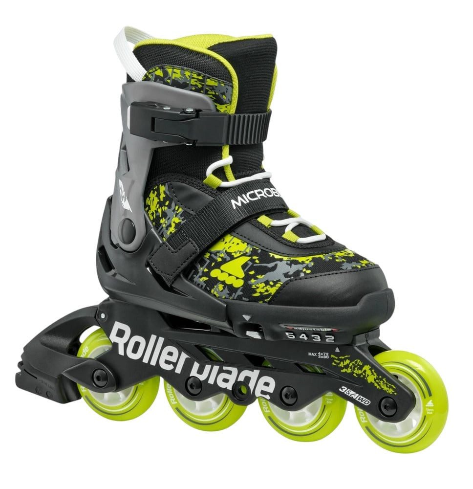 ROLLERBLADE Inlineskates Microblade SL (Rollen: 72mm/80A, Kugellager: SG3) schwarz/lime Kinder
