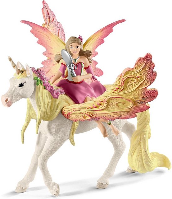 Image of SCHLEICH Feya mit Pegasus-Einhorn Spielfigur, Mehrfarbig