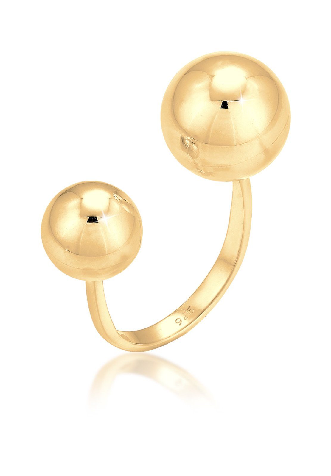 Elli Damen Halskette - Feine Kugelkette Aus 925 Sterling Silber Vergoldet