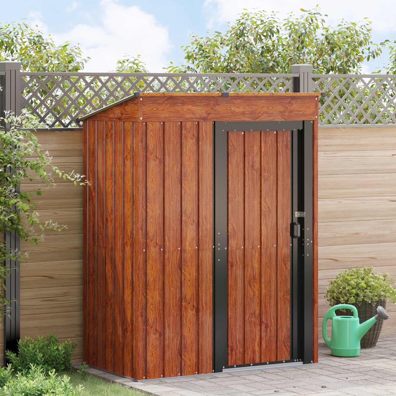 vidaXL Gartenhaus Gartenhütten Braun 137 x 81 x 180 cm Metall