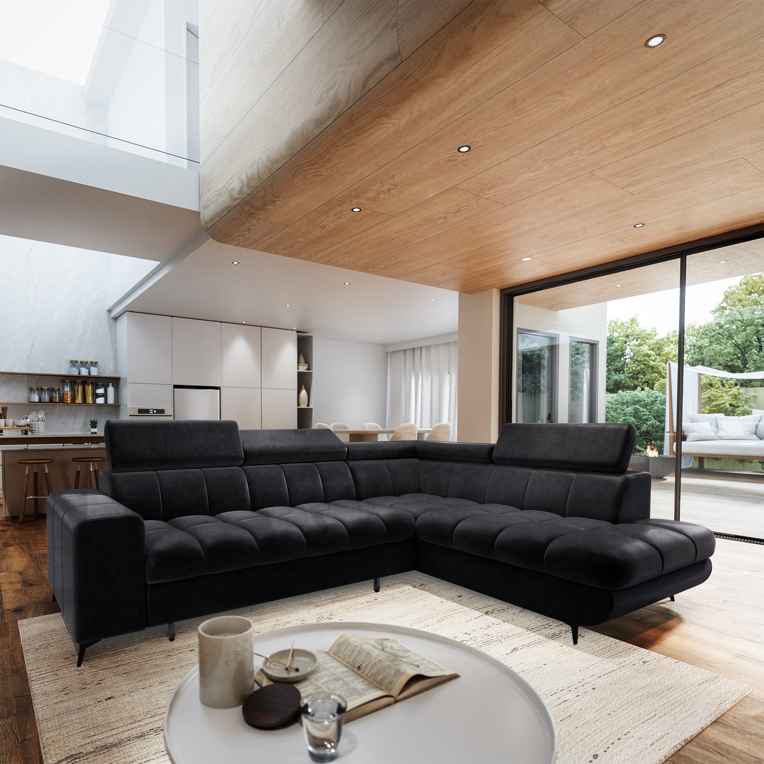 Masseno Ecksofa MORIVA mit Schlaffunktion L-Form, Sofa mit Bettkasten