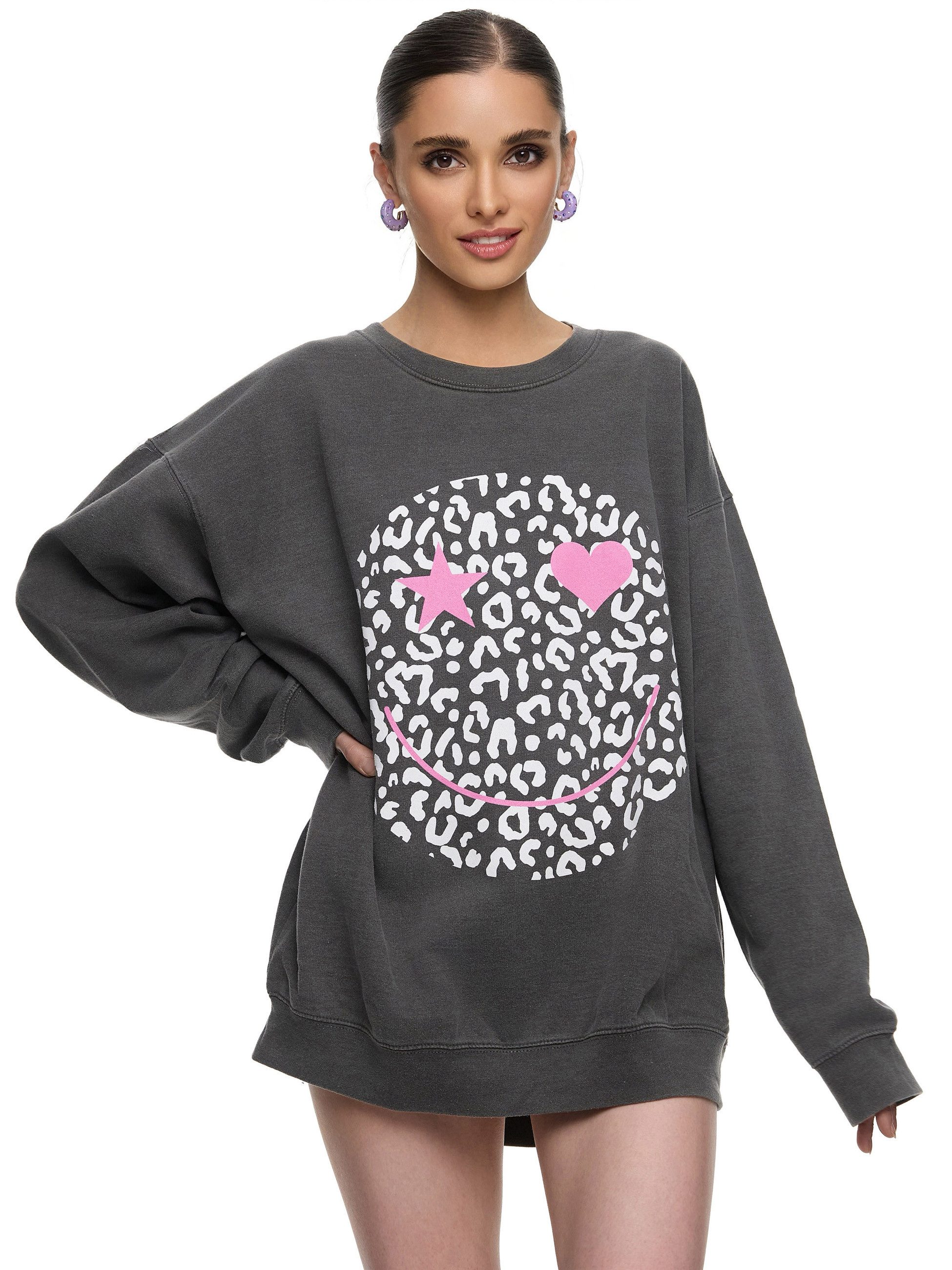 Worldclassca Sweatshirt Worldclassca Oversized Sweatshirt Happy günstig online kaufen