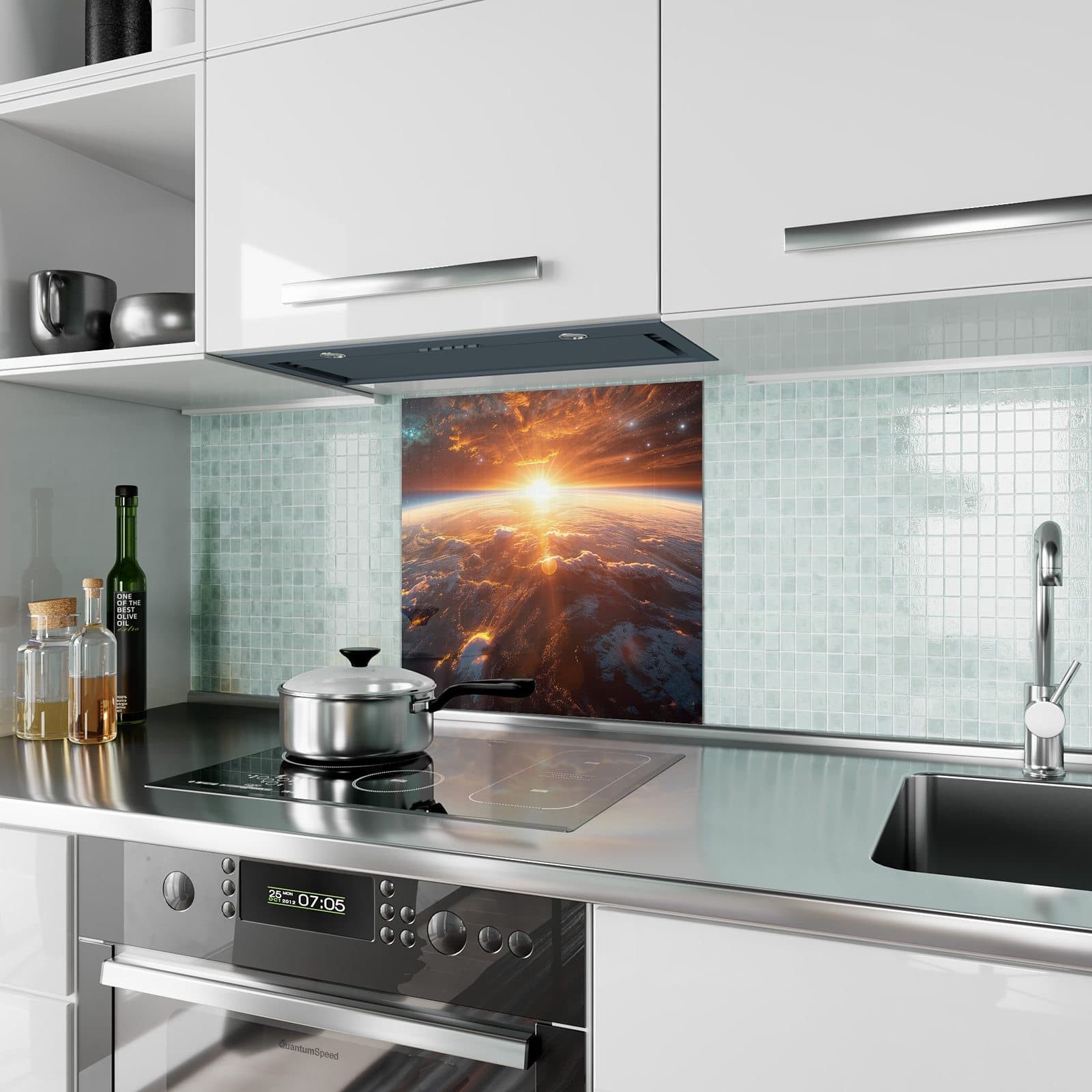 Primedeco Küchenrückwand Spritzschutz, Herdblende aus Glas günstig online kaufen