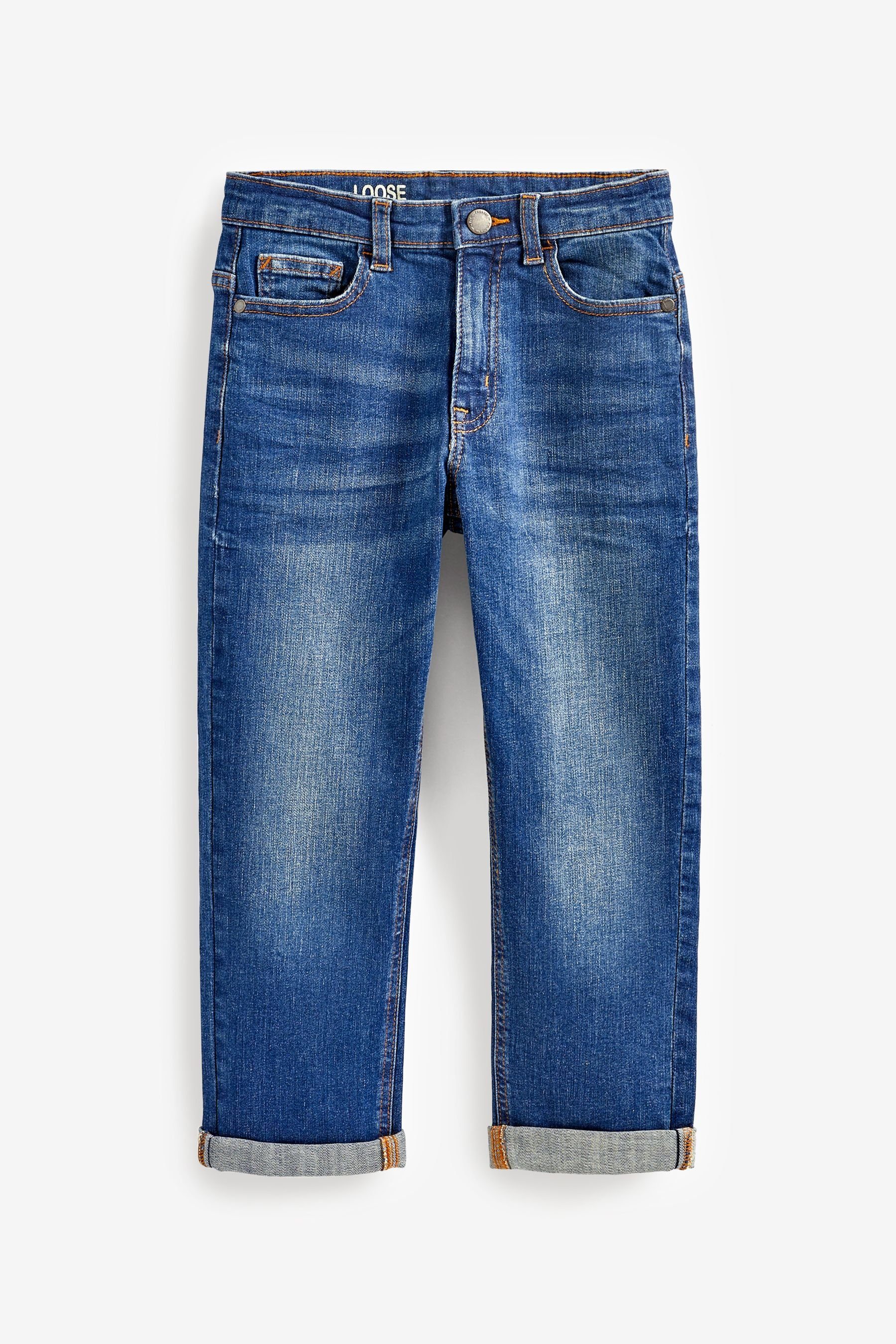 (1-tlg) Blue Loose-fit-Jeans mit Next Jeans Fit Loose Taschen fünf