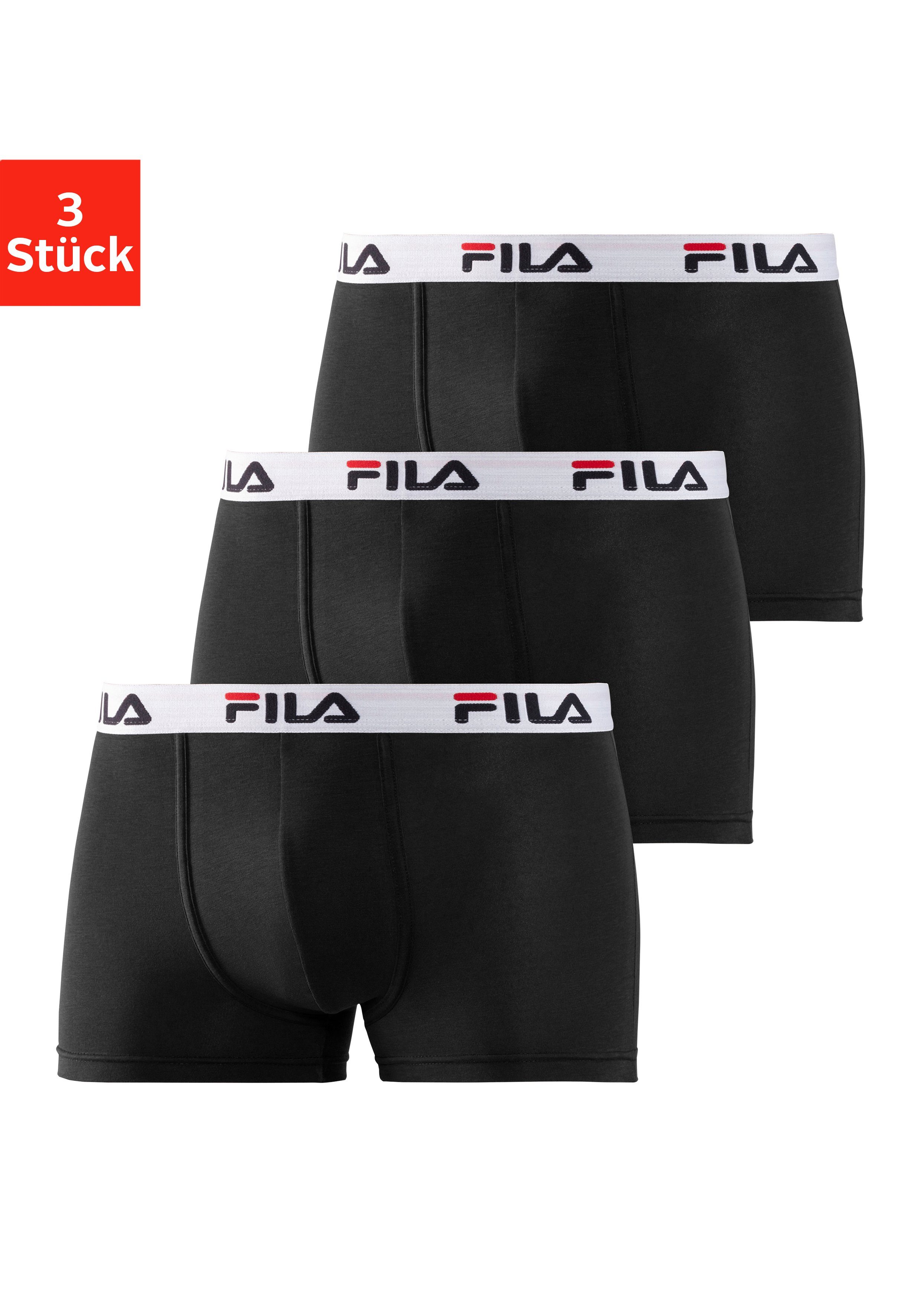 im Schriftzug mit Boxer Logo (Packung, Fila Bund schwarz 3-St)