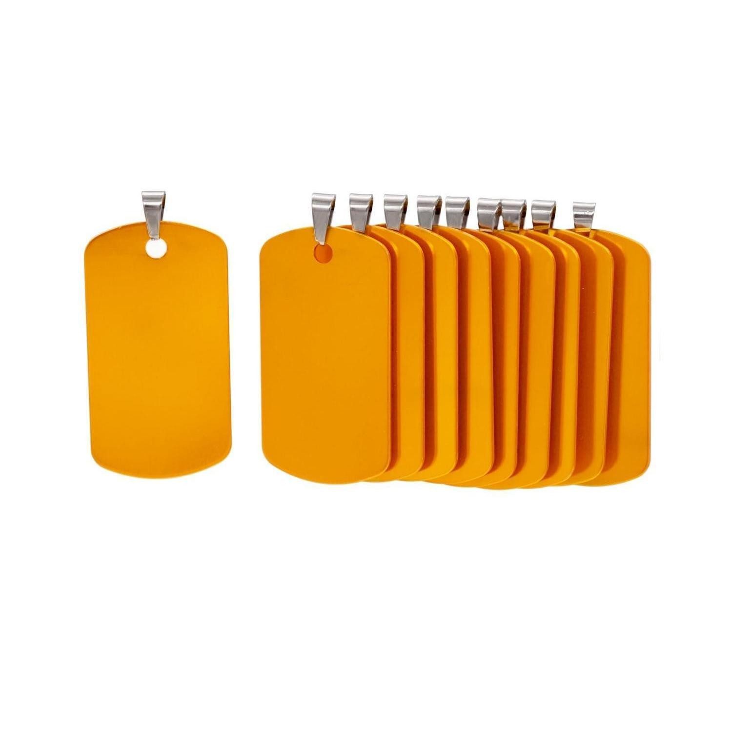 LuxusKollektion Dog Tag Anhänger Hundemarken 46x25mm goldfarben 30Stk Aluminium blanko