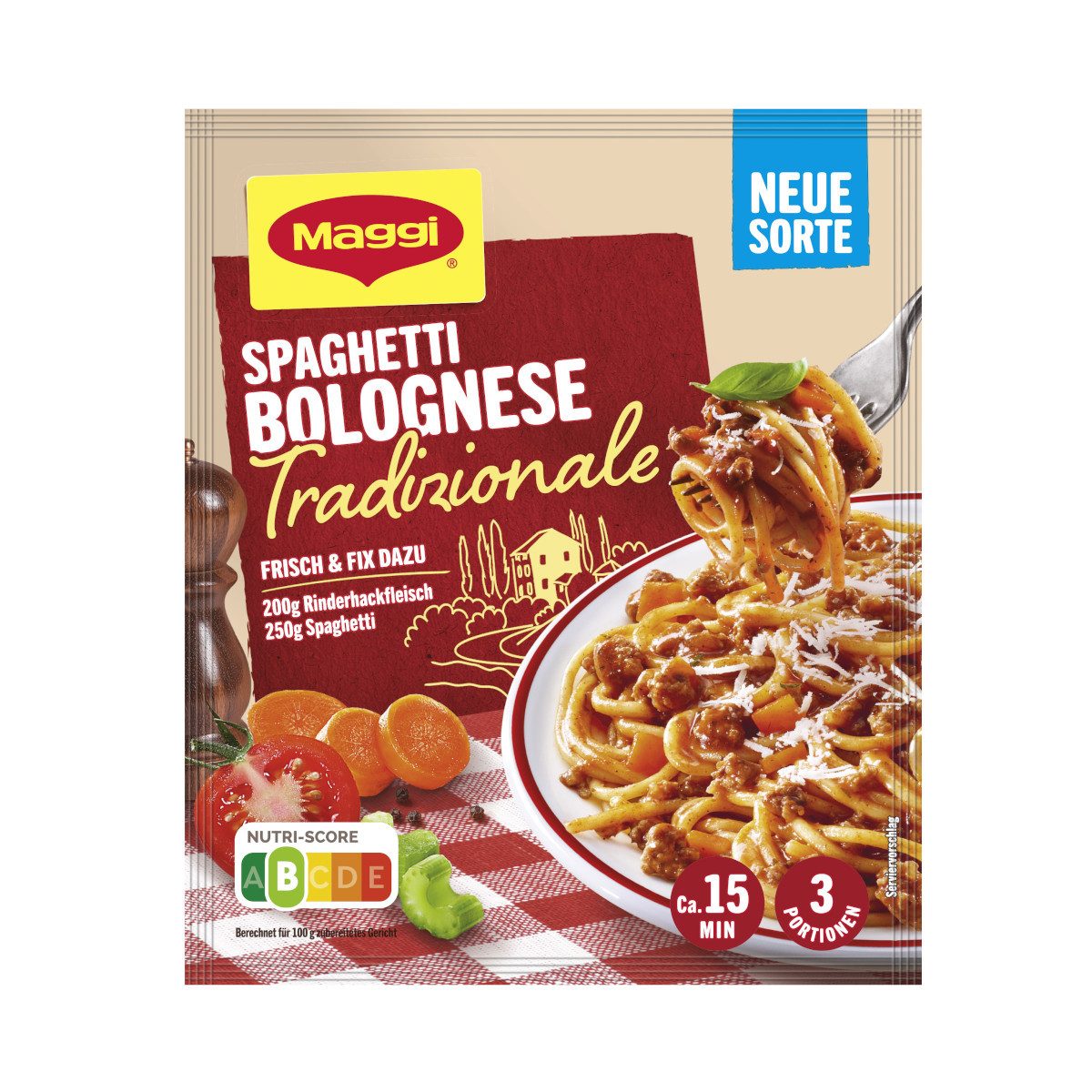 MAGGI Gewürz, Maggi Fix Spaghetti Bolognese Tradizionale Packung 40g