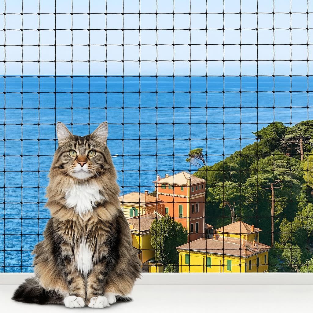 Youyijia Schutznetz Katzennetz Balkon, drahtverstärkt, schwarz