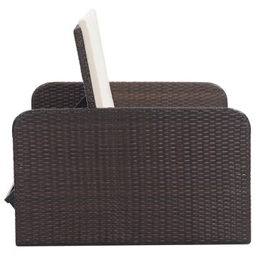 vidaXL Gartenlounge-Set 2-tlg. Garten-Lounge-Set mit Auflagen Poly Rattan Braun, (2-tlg)