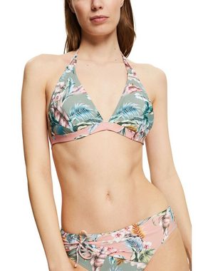 Esprit Triangel-Bikini-Top Recycelt: Neckholder mit Tropical-Print