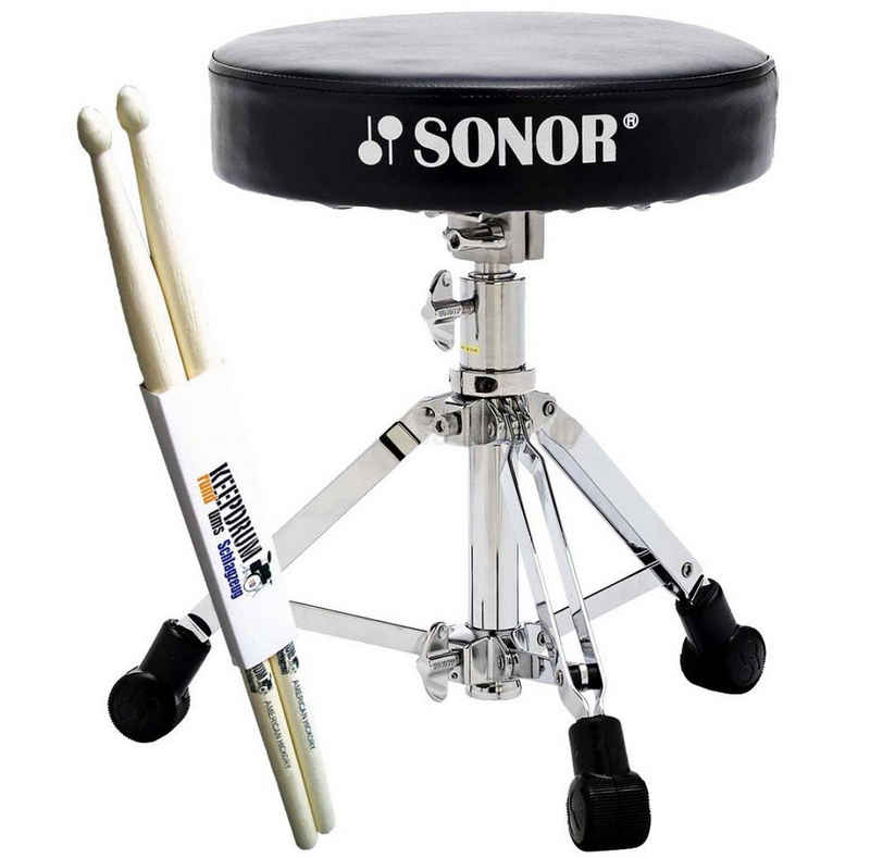 SONOR Schlagzeug Sonor DT XS 2000 Drum Hocker + Drumsticks