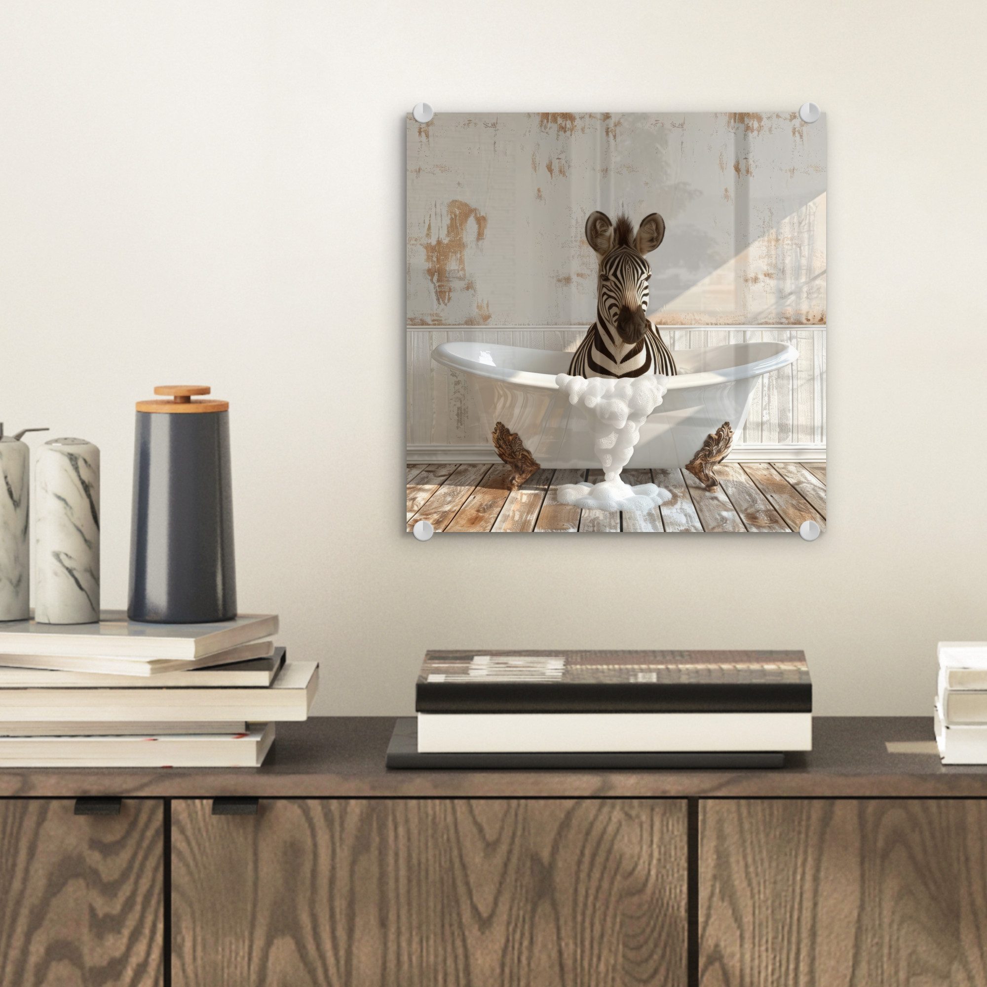 MuchoWow Acrylglasbild Vintage - Zebra - günstig online kaufen
