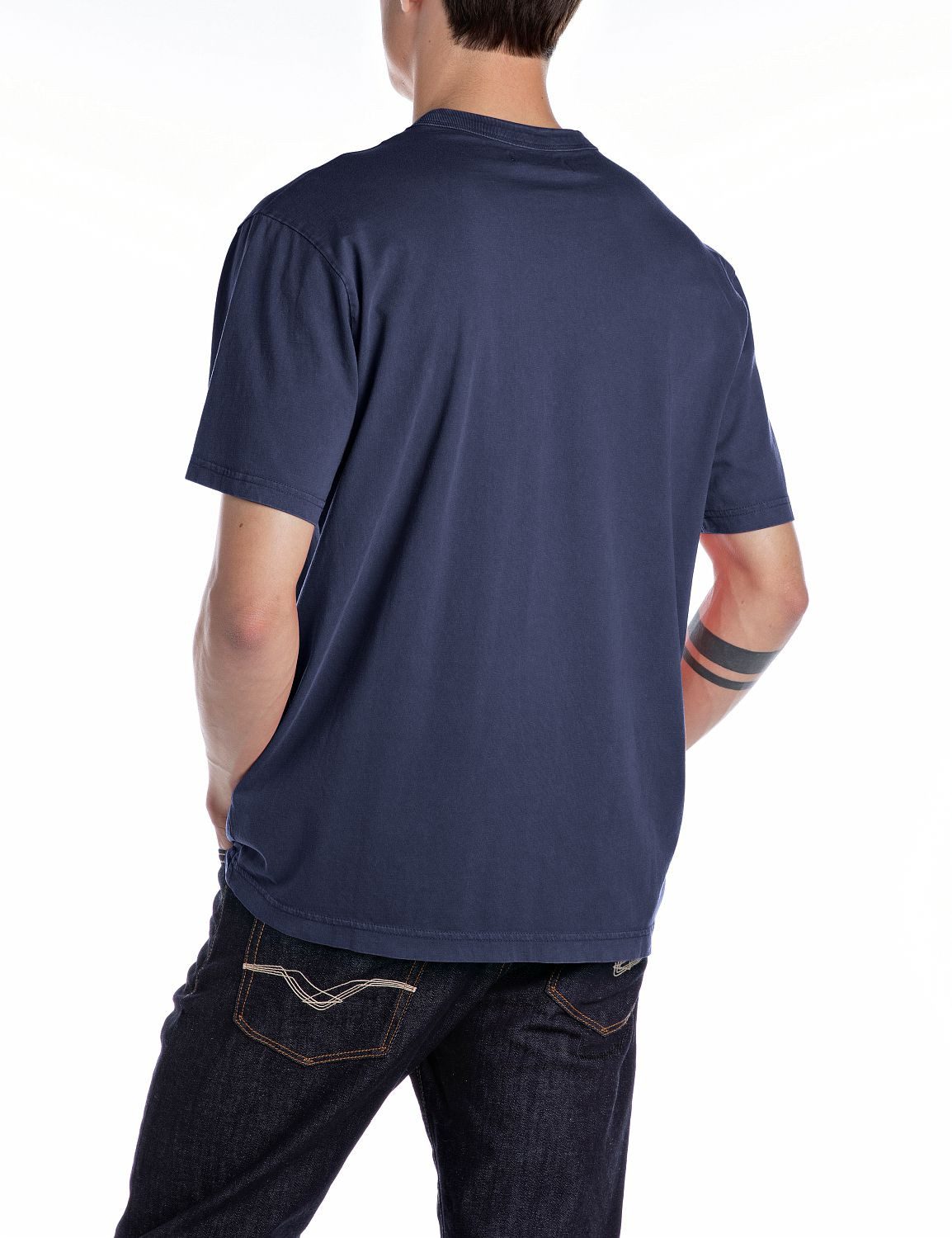 Replay T-Shirt mit rundem Aufdruck vorn günstig online kaufen