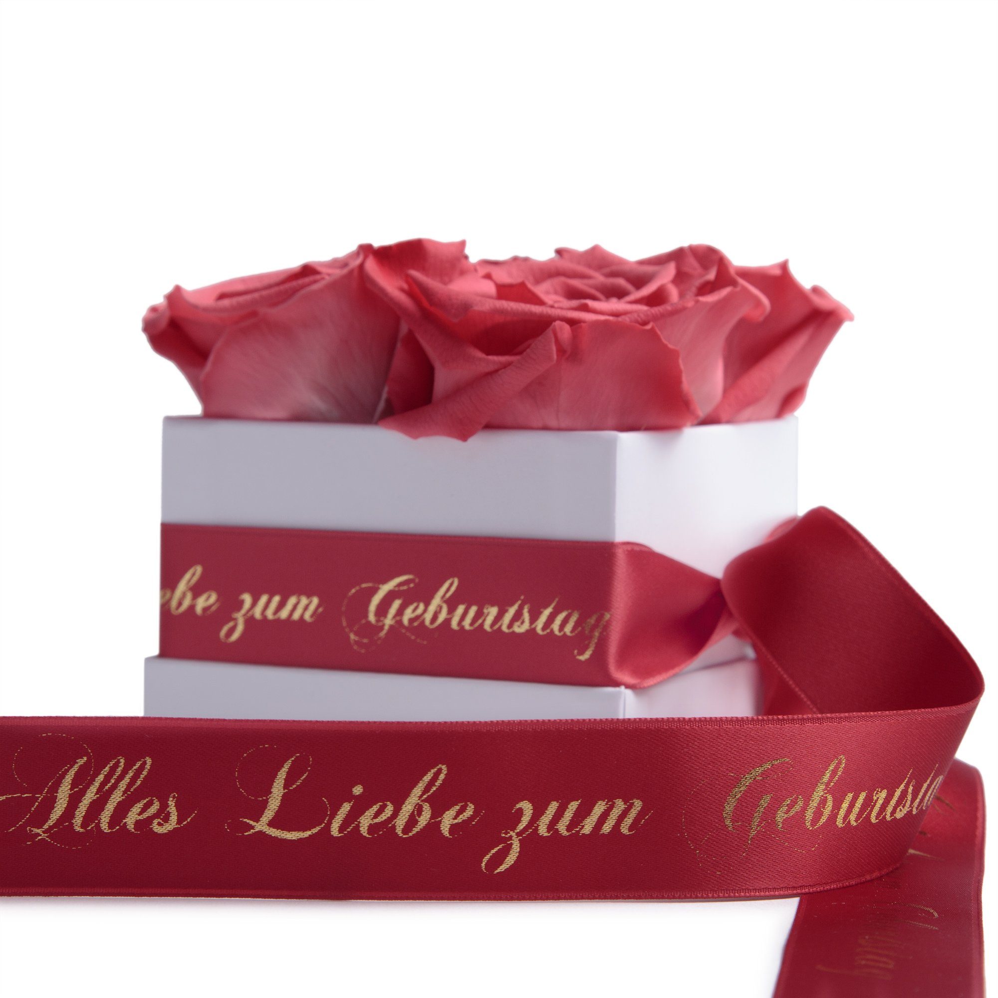 Kunstblumenstrauß Infinity Rosenbox Alles Liebe zum Geburtstag Geschenk Frau, ROSEMARIE SCHULZ Heidelberg, Höhe 8.5 cm, Echte Rose haltbar bis zu 3 Jahre, Made in Germany