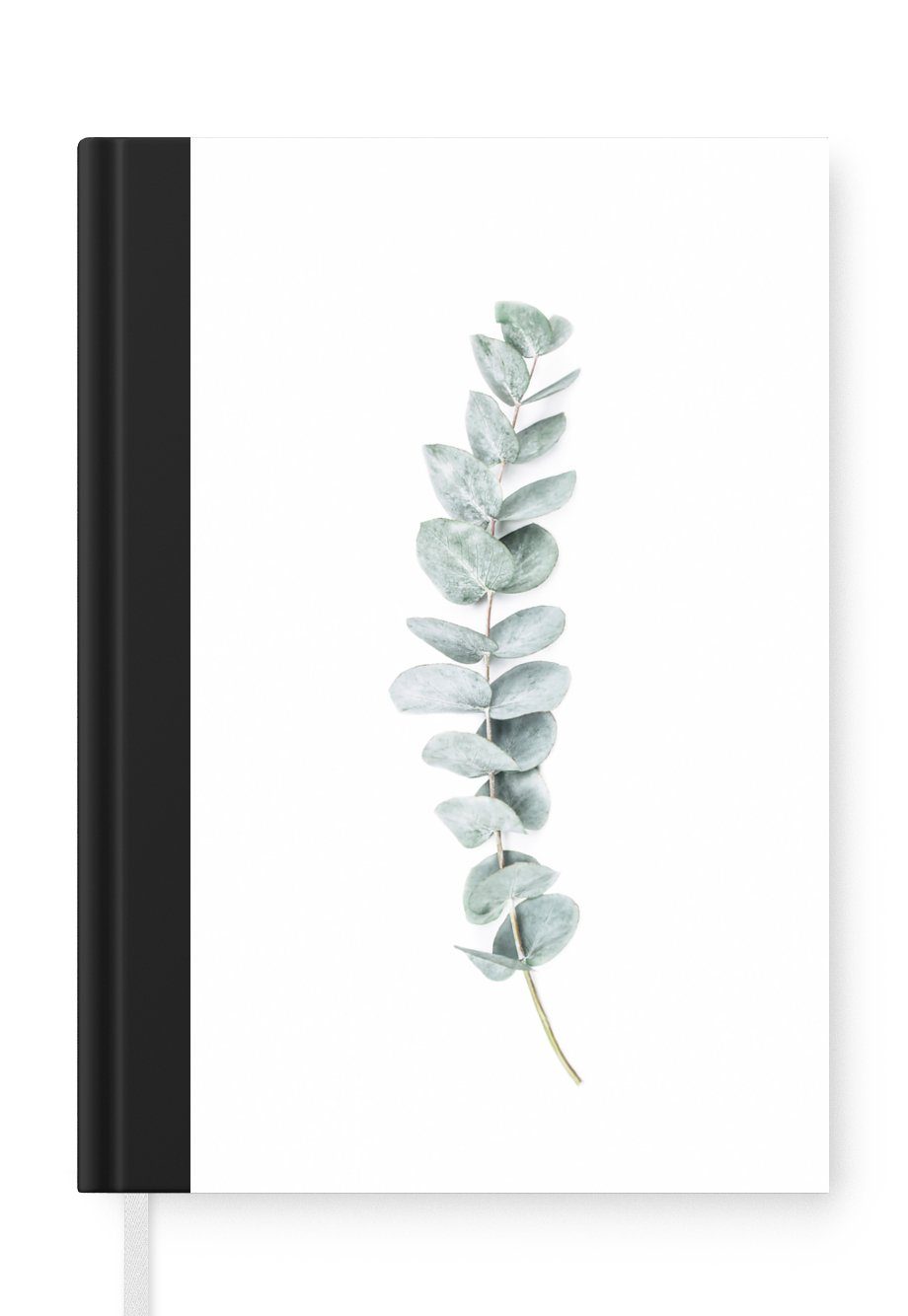 MuchoWow Notizbuch Pflanze - Grün - Natur - Weiß, Journal, Merkzettel, Tagebuch, Notizheft, A5, 98 Seiten, Haushaltsbuch