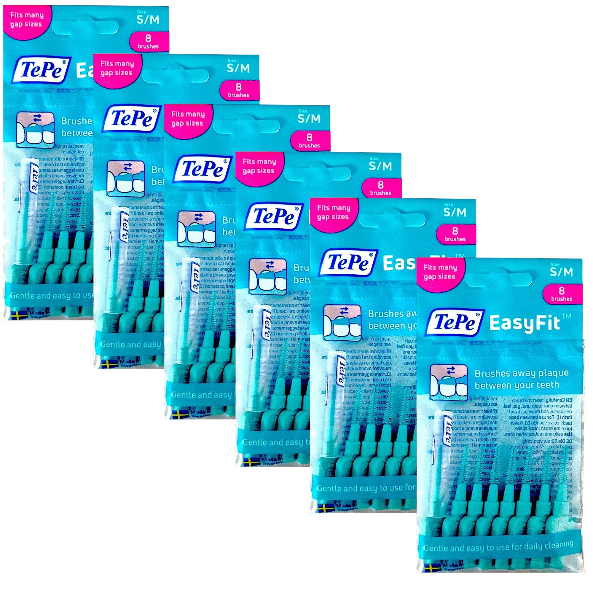 TePe Interdentalbürsten 6x TePe EasyFit S/M - blau 6x 8 Stück