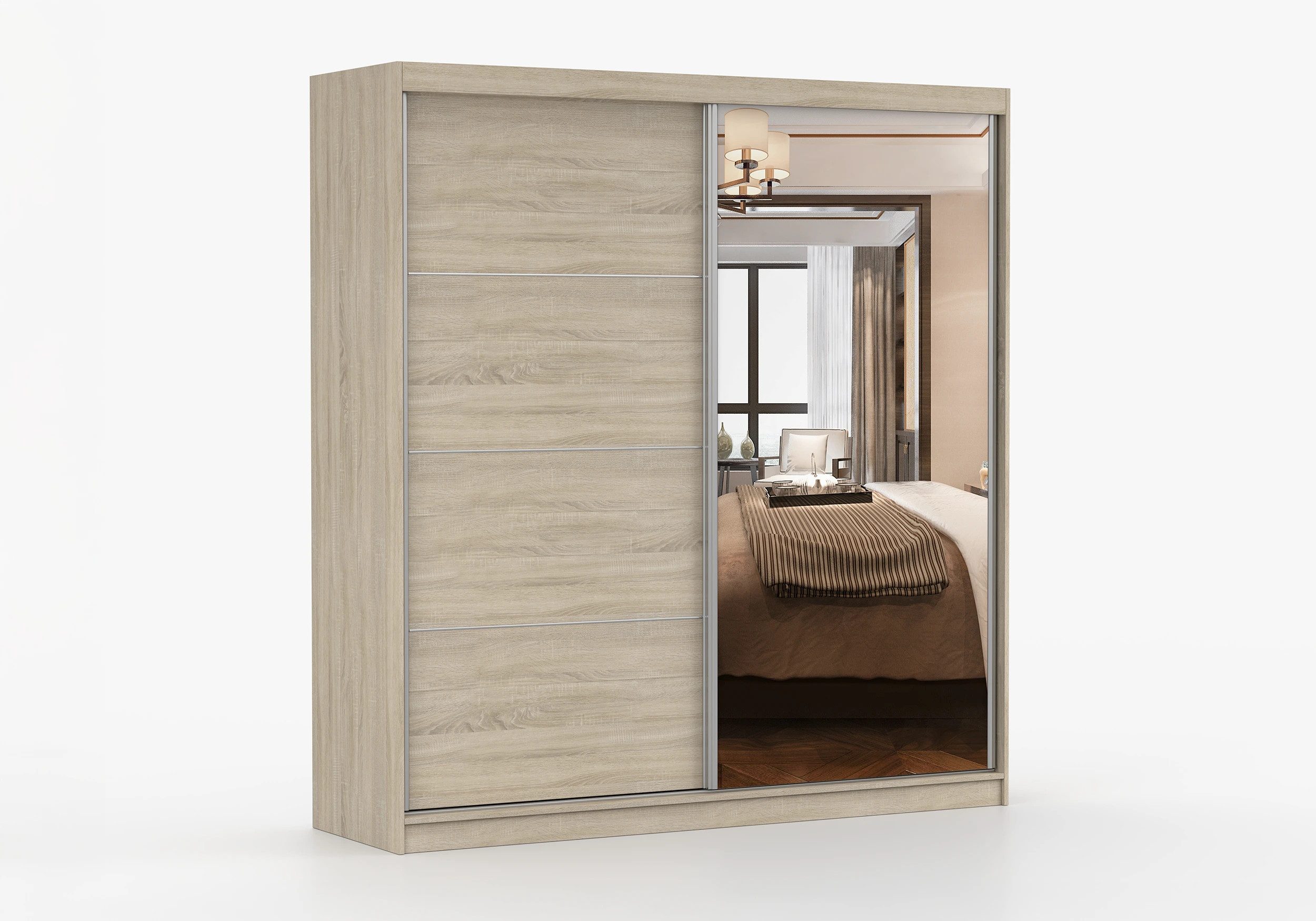 imoebel24 Schwebetürenschrank POLA 42 S 203 - Sonoma / Sonoma