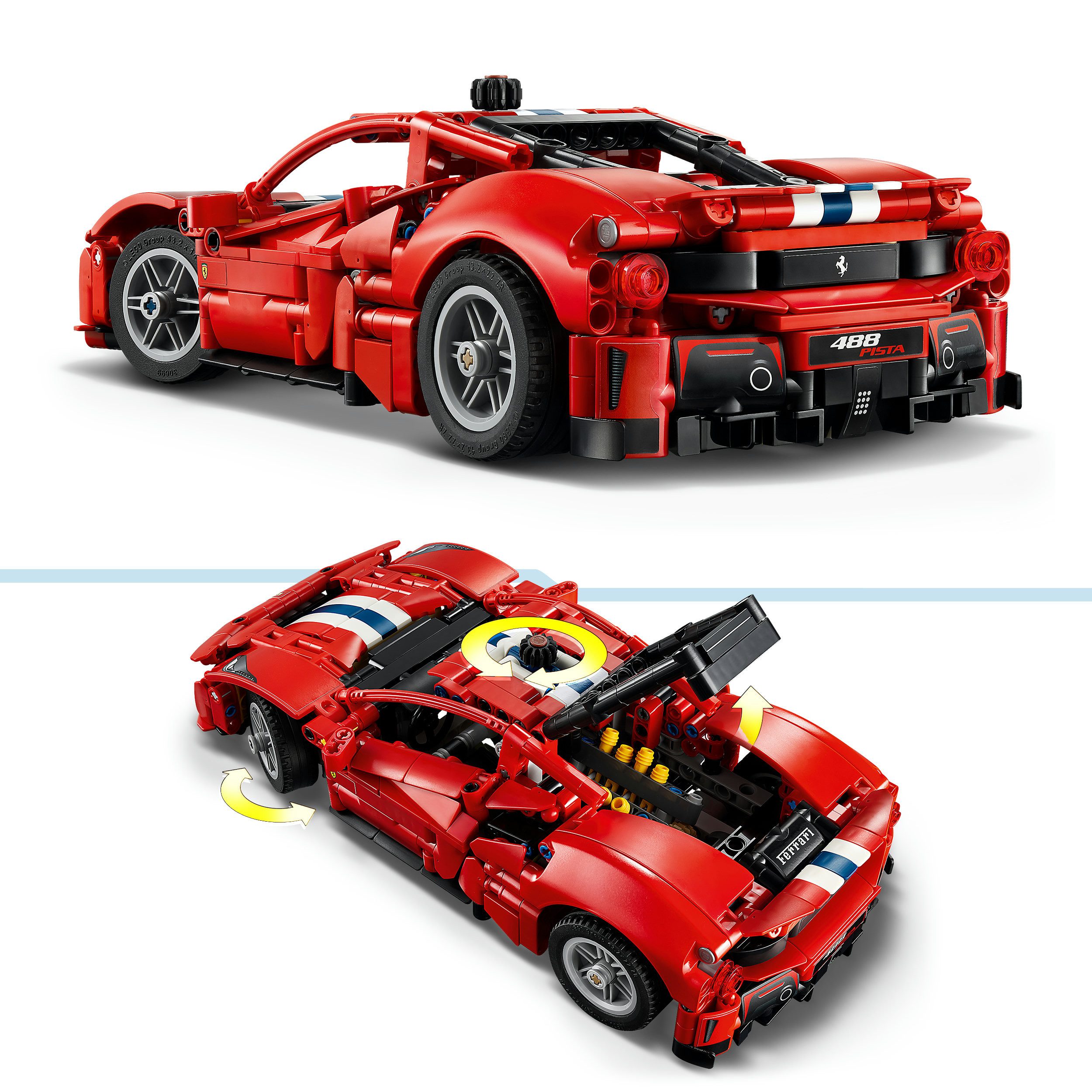 LEGO® Ferrari 488 Pista Auto (42235), LEGO Technic Konstruktionsspielsteine, (882 St), Made in Europe – Bild 5 von 5