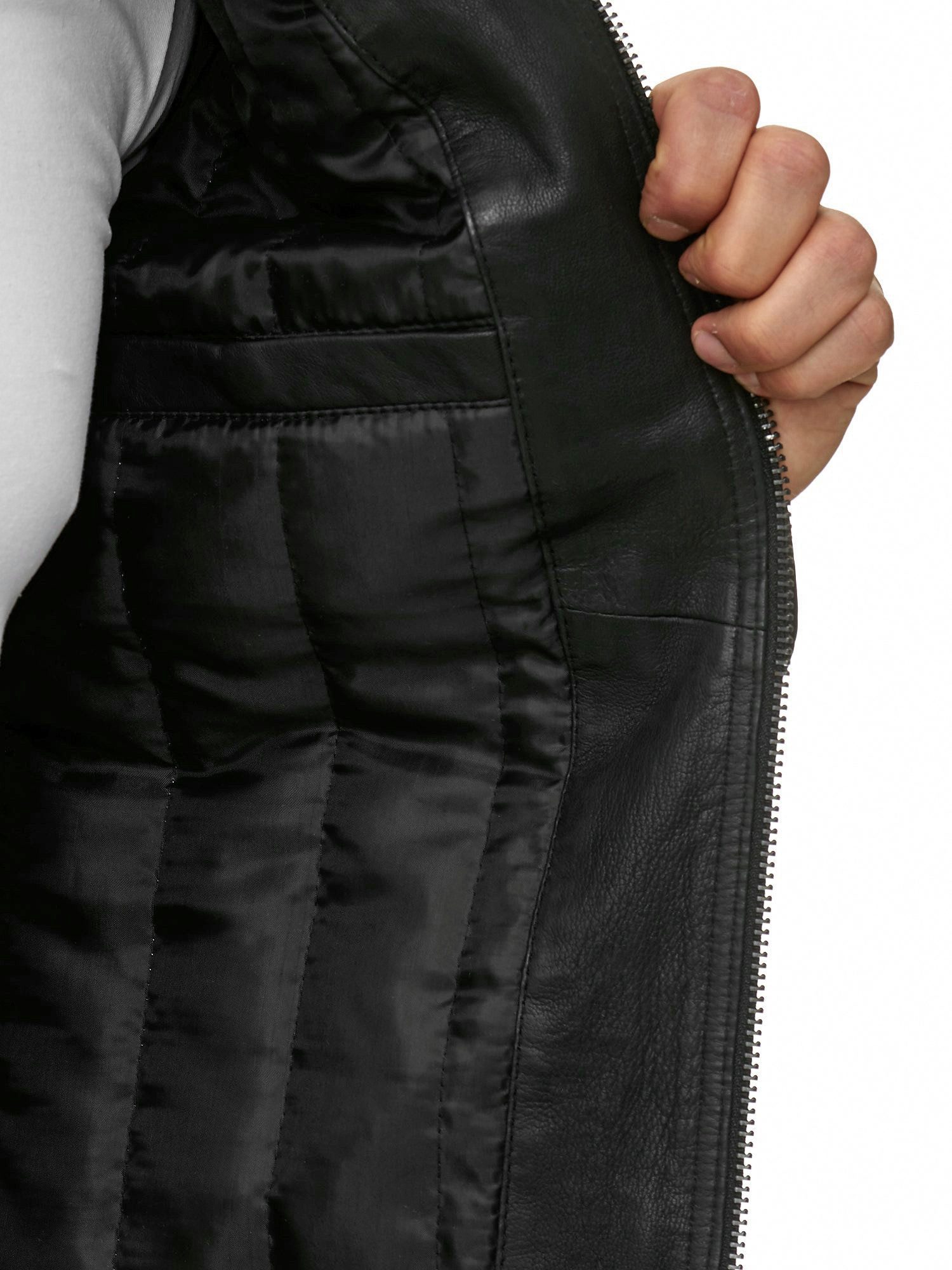 RedBridge Lederimitatjacke in Lederoptik - Stehkragen, Stepp-Details, Reißverschlüsse