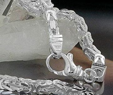 unbespielt Gliederarmband Armband Königskette vierkant glänzend 925 Silber 19 cm inklusive kleiner Schmuckbox, Silberschmuck für Damen und Herren