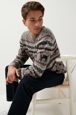 Next Rundhalspullover Weihnachtlicher Strickpullover (1-tlg)