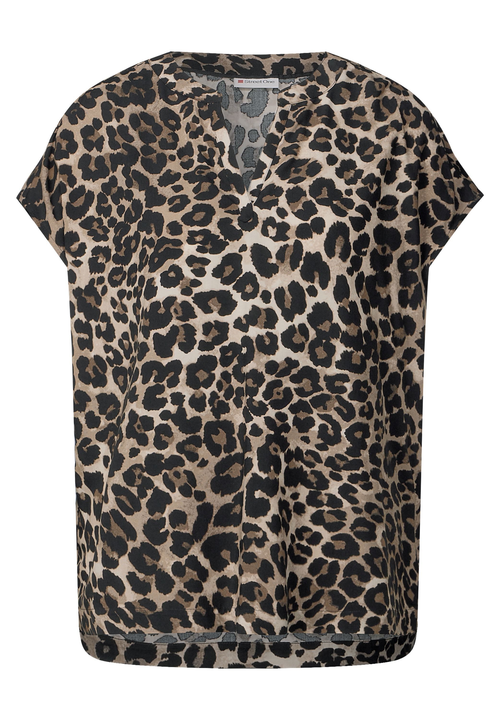 STREET ONE Shirtbluse, mit geschlitztem Rundhalsausschnitt günstig online kaufen