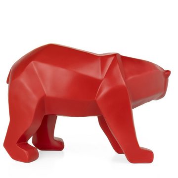 Moritz Dekofigur Polygonal Eisbär rot, Polyresin Figuren Deko Geschenk Geometrische TierFigur Modern Skulptur