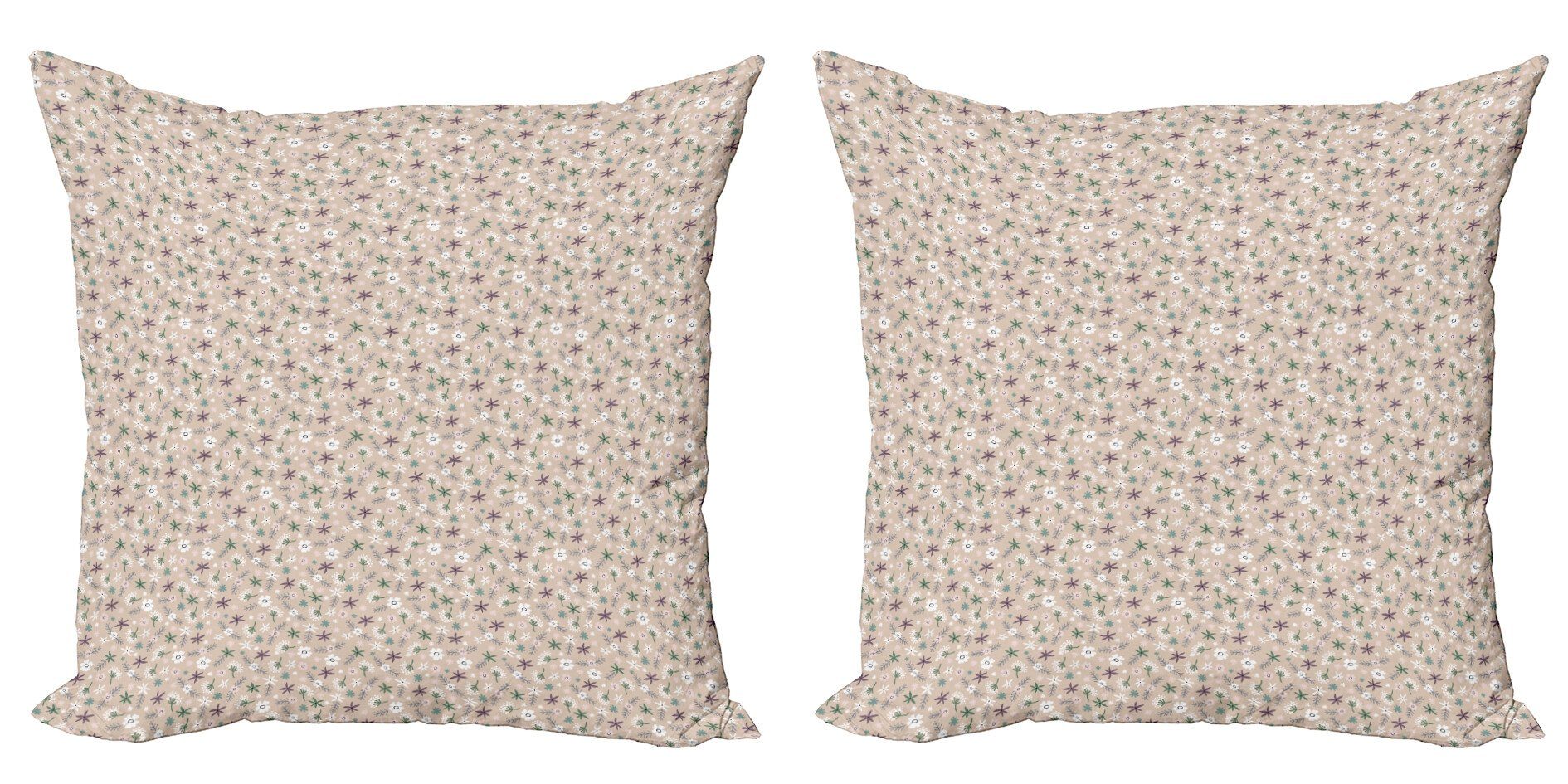 Digitaldruck, Stück), (2 Accent Kissenbezüge Modern Flora Gänseblümchen-Gekritzel Abakuhaus Doppelseitiger blühen Pastell