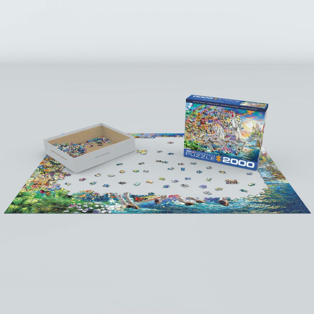 EUROGRAPHICS Puzzle Einhorn - Traumwelt, 2000 Puzzleteile