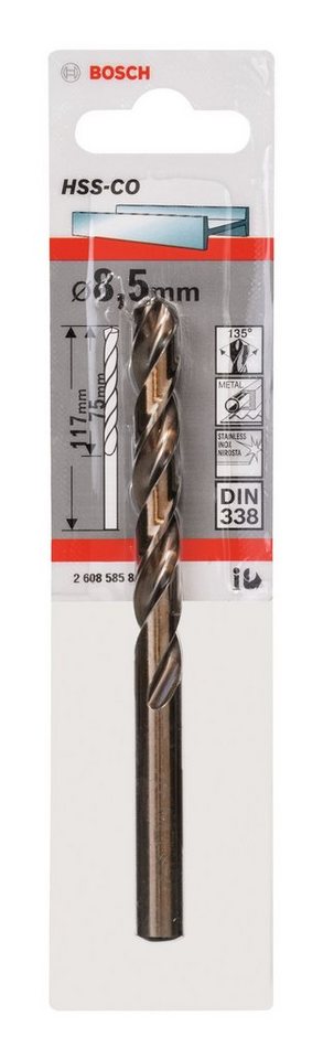 Thumbnail - BOSCH Metallbohrer, HSS-Co (DIN 338) - 8,5 x 75 x 117 mm - 1er-Pack