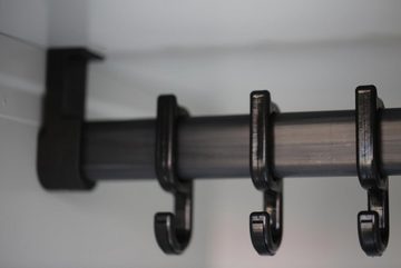 Steelboxx Mehrzweckschrank Kleider-Wäsche-Schrank mit Garderobenteil Spind 2-türig 180x50x50 (1-St) Komplett verschweißt und montiert - keine Montage erforderlich