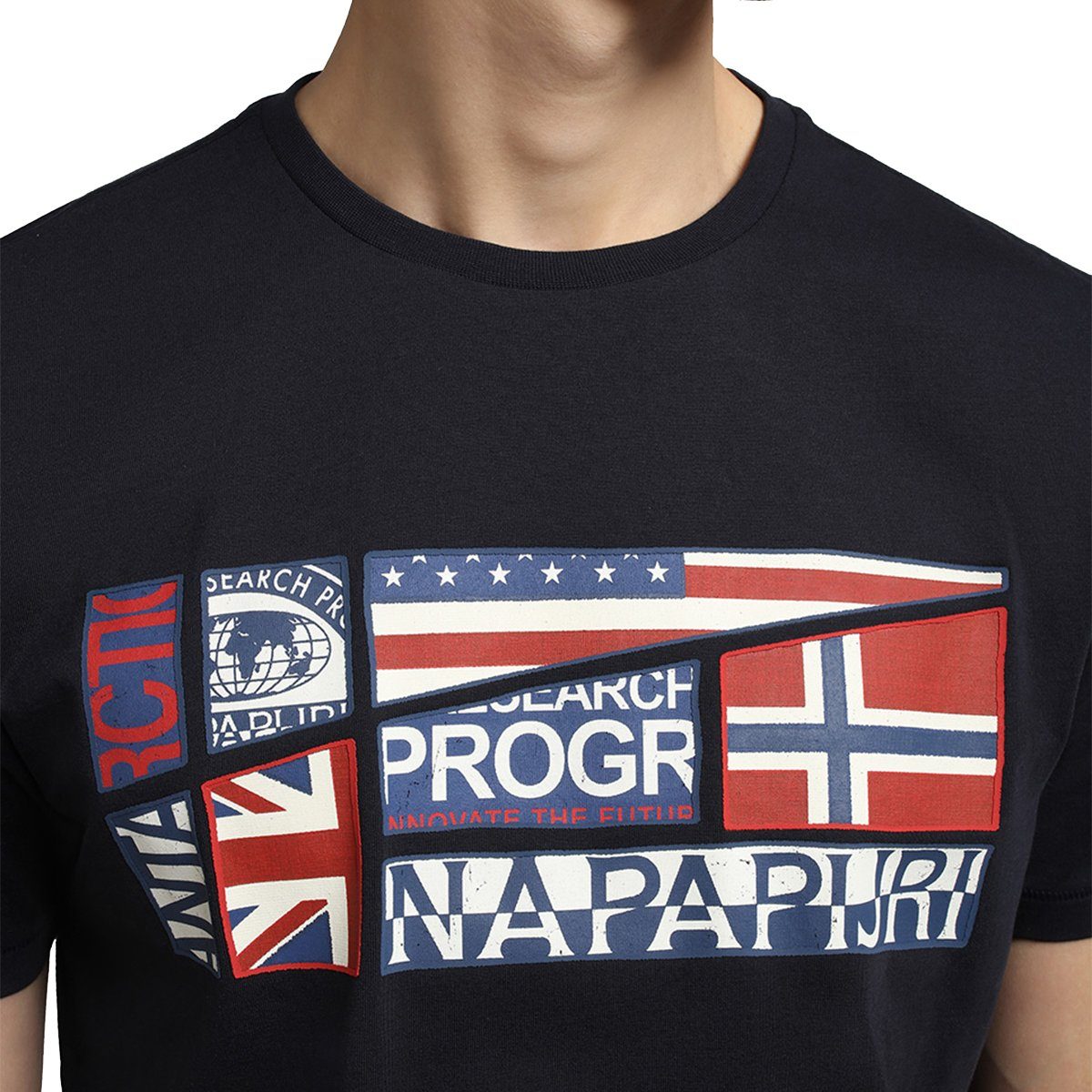 Regular Napapijri S-Turin T-Shirt Rundhals Marine(1761) Herren Blu T-Shirt NP0A4G34 Fit