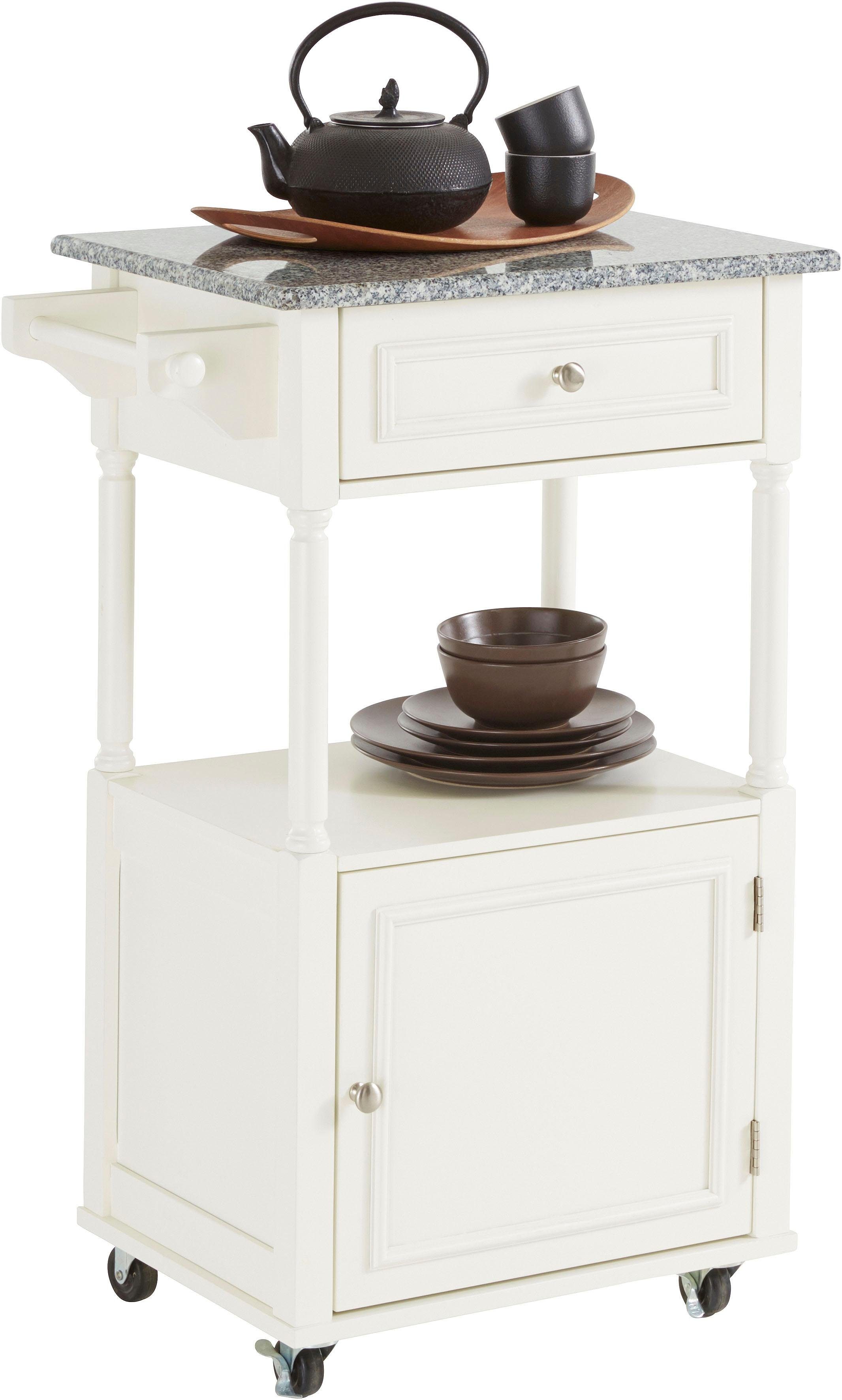 Home affaire Küchenwagen mit Tischplatte aus Marmor, Breite 60 cm