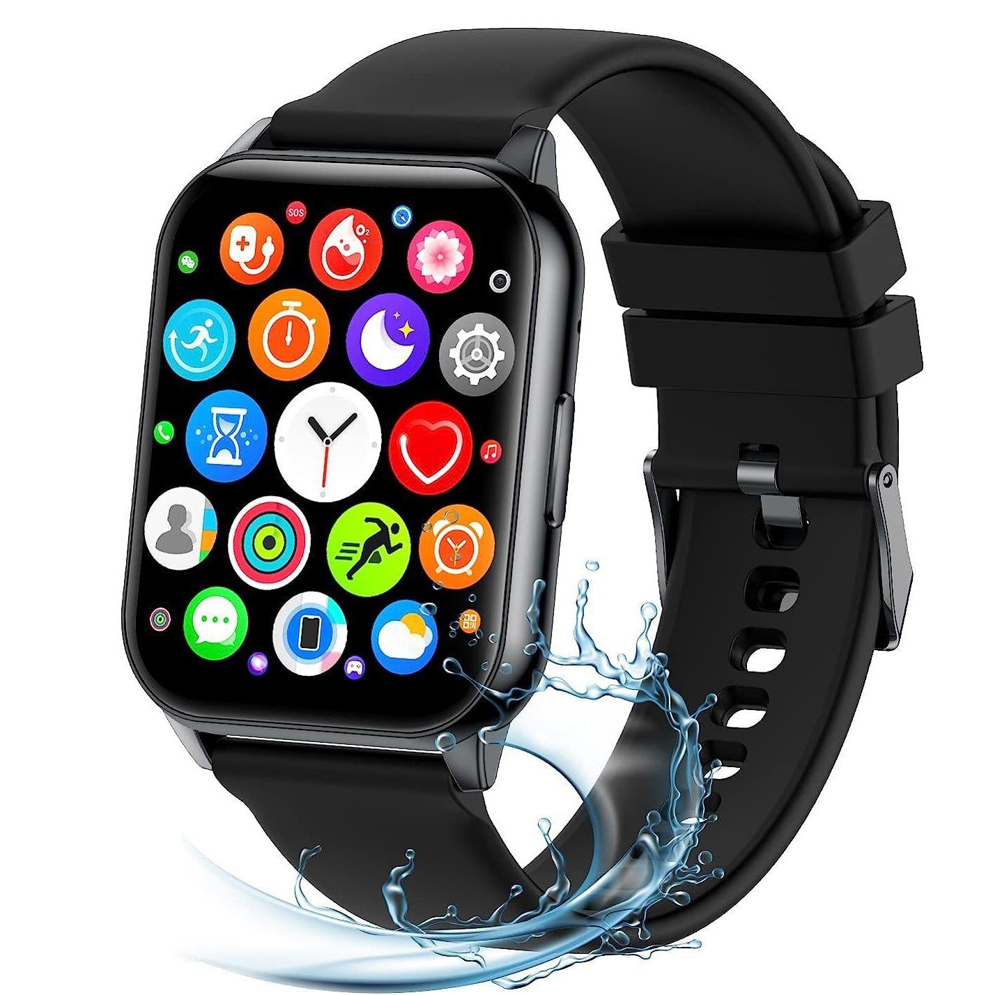 Mutoy Smartwatch, Fitness Tracker Uhr, Damen Herren Smartwatch (Fitnessuhr mit Telefonfunktion 1,86